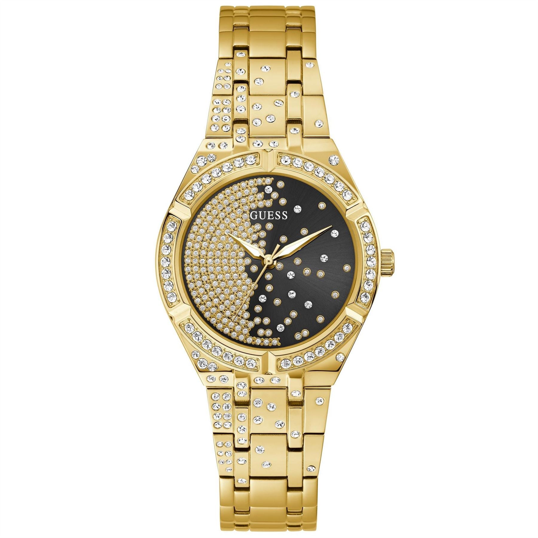 Guess Gold Watch With Black Glitz Dial