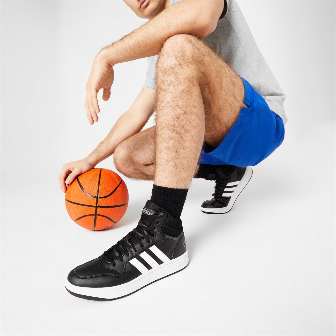 adidas Mens Hoops 3.0 Mid Classic Vintage Shoes