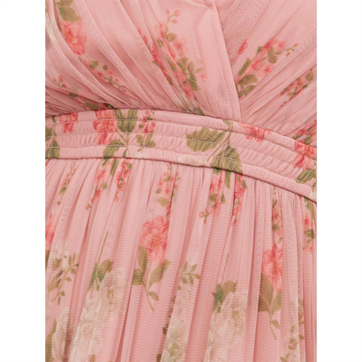 Anaya With Love With Love Recycled Pink Floral Print Faux Wrap Maxi Sleeve Midaxi Dress