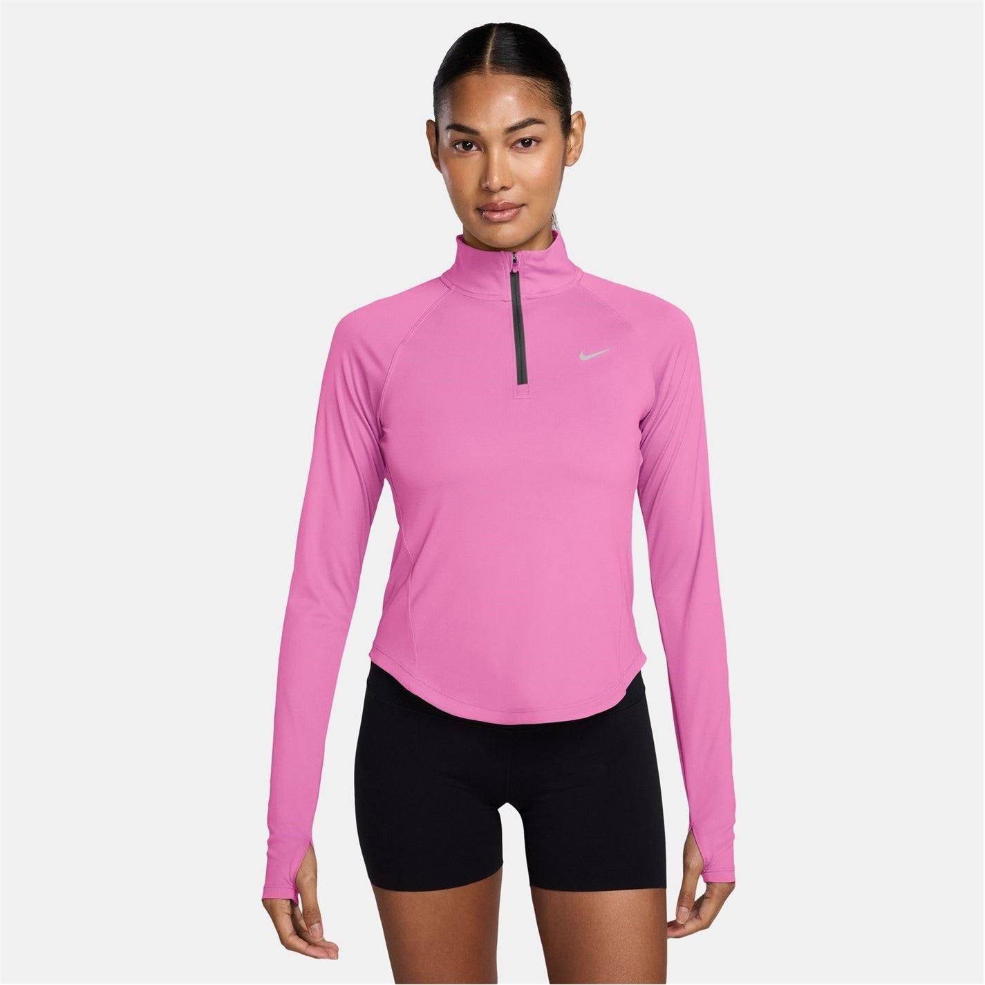 Nike Womens Pacer Long Sleeve 1 2 Zip Running Top
