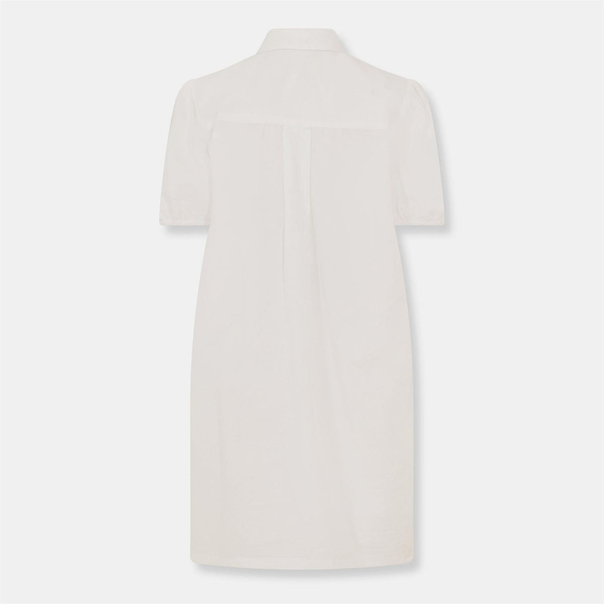 French Connection Mini Shirt Dress with Puff Sleeves and Embroidery