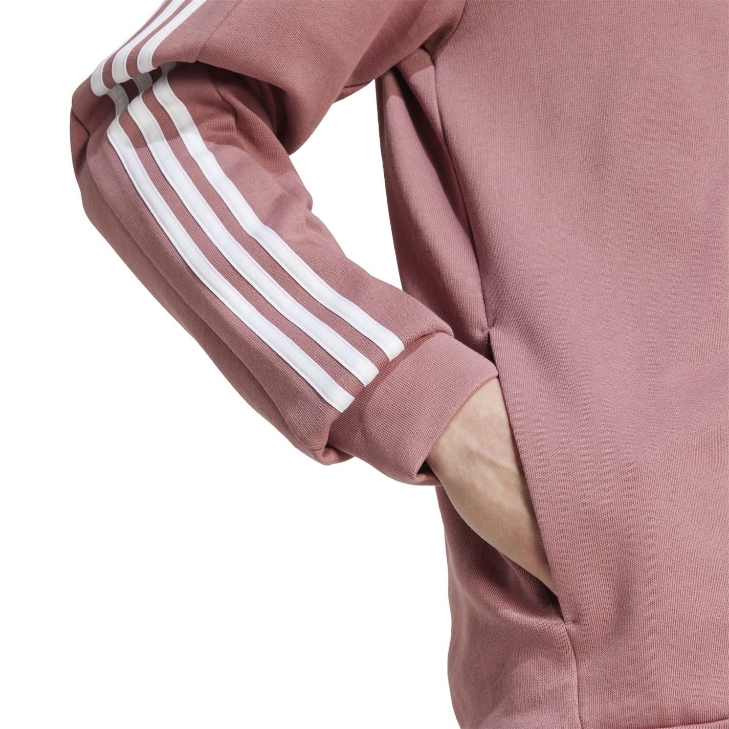 adidas Mens Essentials French Terry 3 Stripes Zip Hoodie