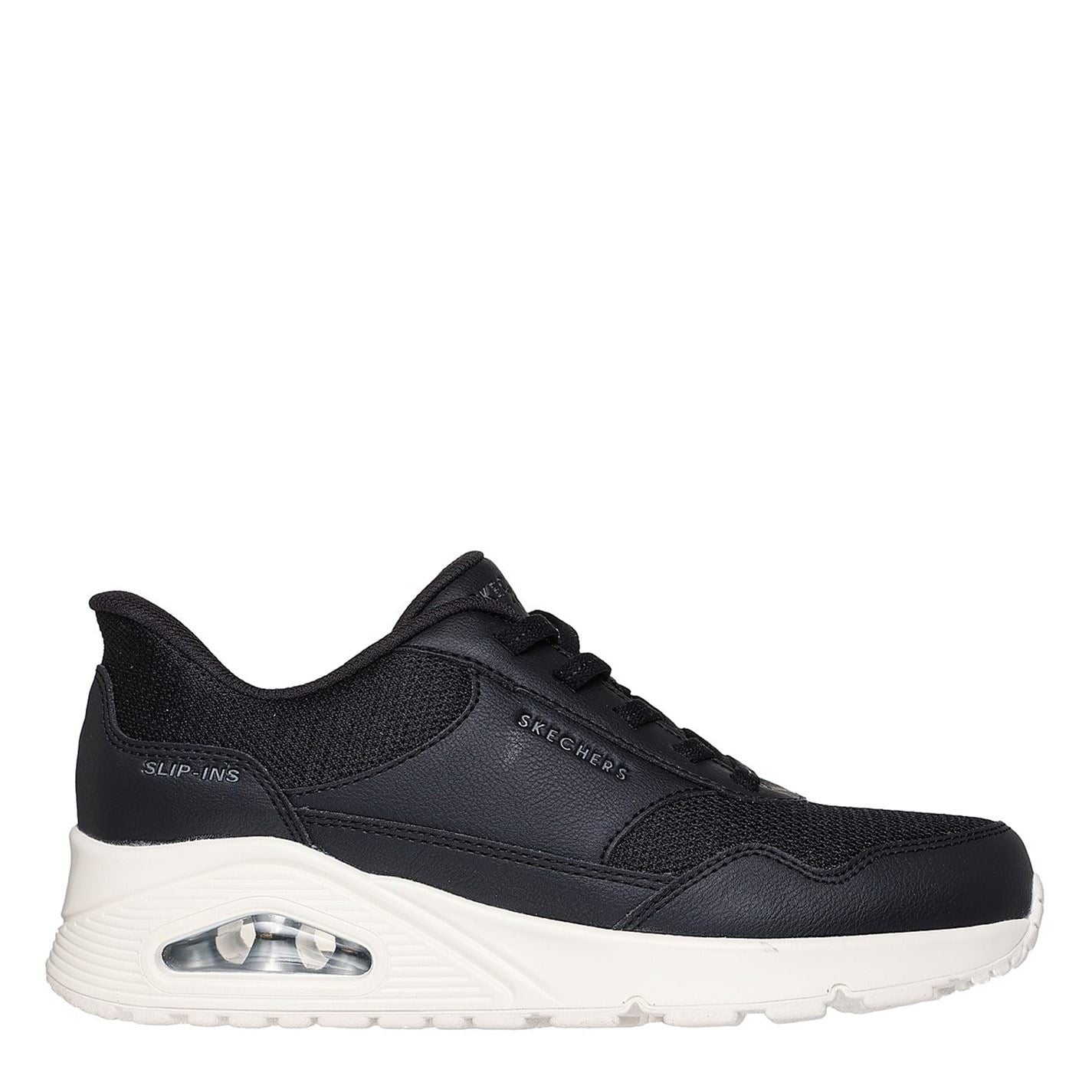 Skechers Womens Duraleather  And  Mesh Slip Ins Fashion Low Top Trainers
