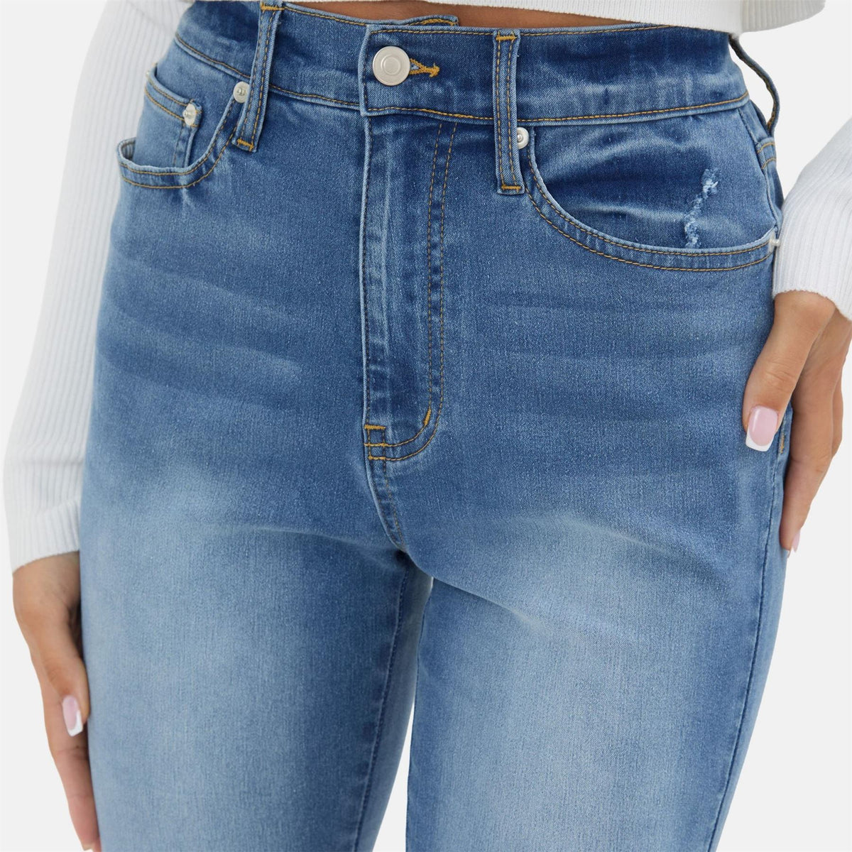 I Saw It First Waisted Skinny Rip Jean