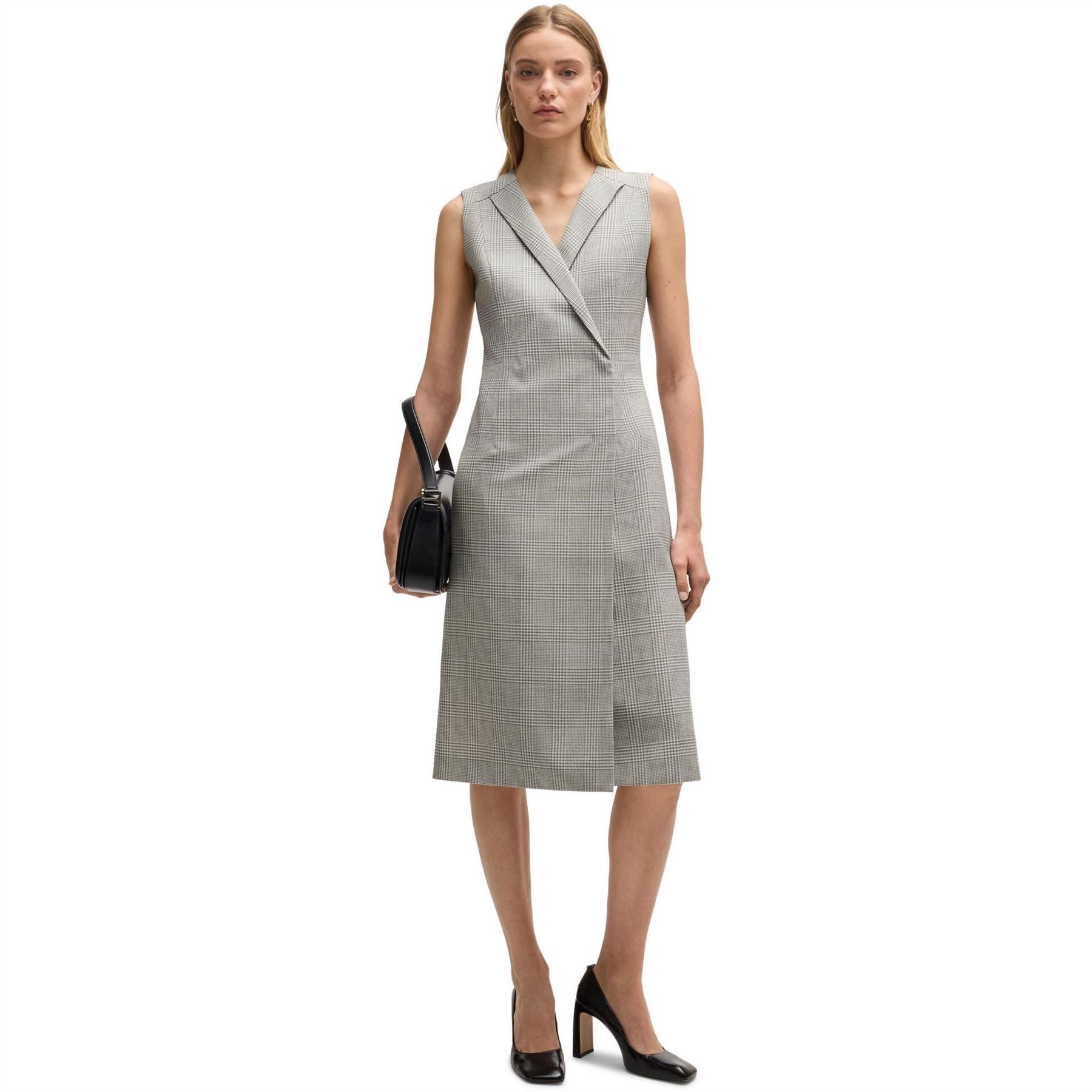Boss Dimala V-Neck Sleeveless Knee Length Dress