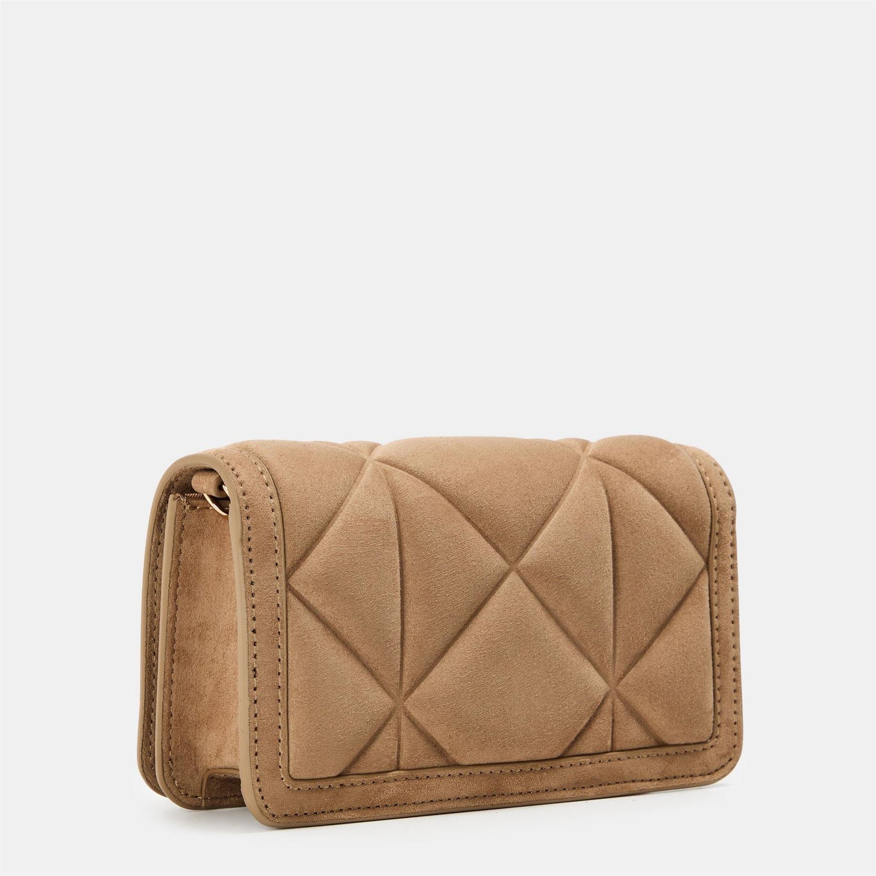 Love Moschino Geometric Patterned Quilt Wallet on Chain Clutch