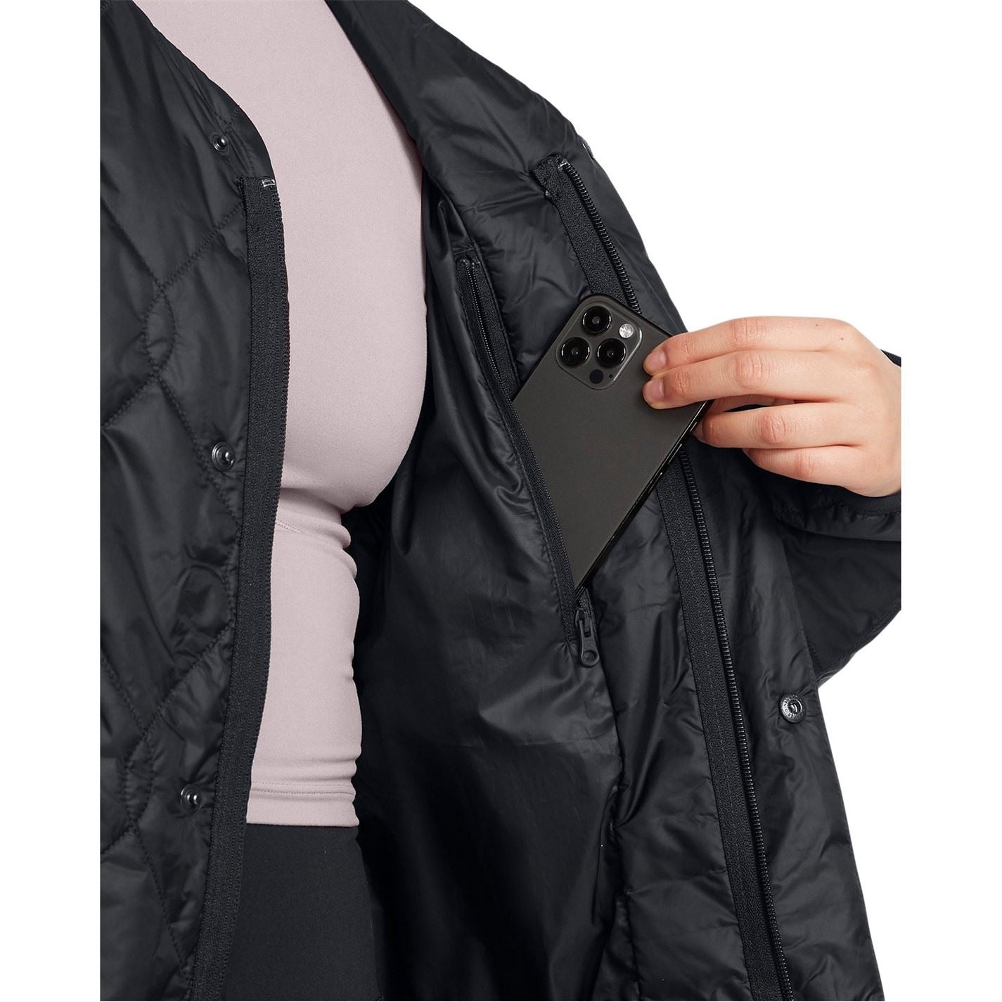 Under Armour Diamond Snap Button Zipped Pocket Puffer Jacket