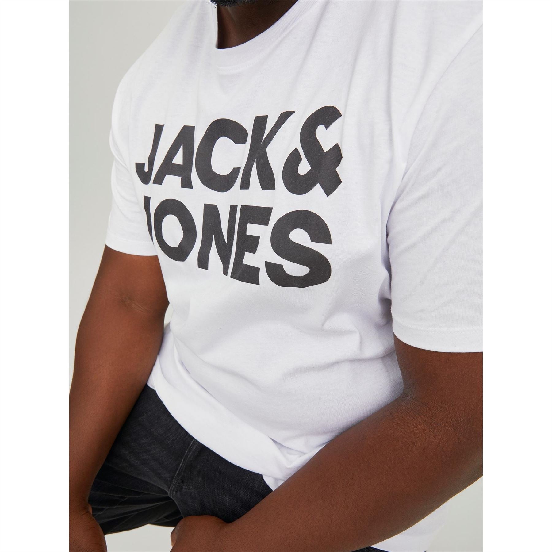 Jack and Jones Mens Short Sleeve Logo T-Shirt Plus Size