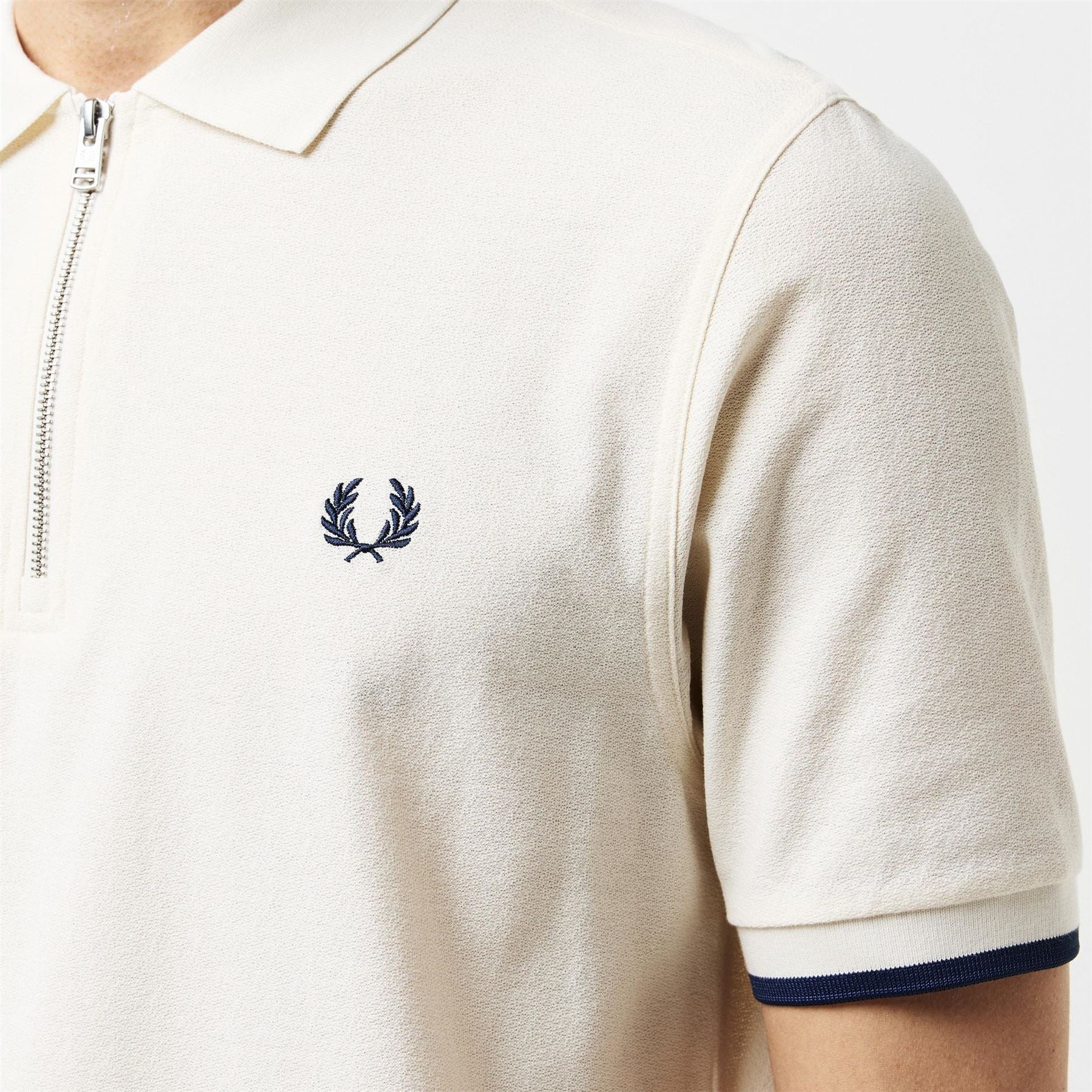 Fred Perry Crepe Zipped Short Sleeve Polo Shirt
