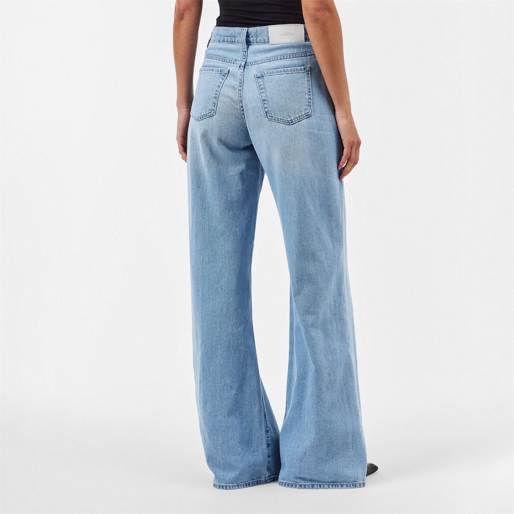 7 For All Mankind Lotta Light Wash Patterned Wide Leg Jeans