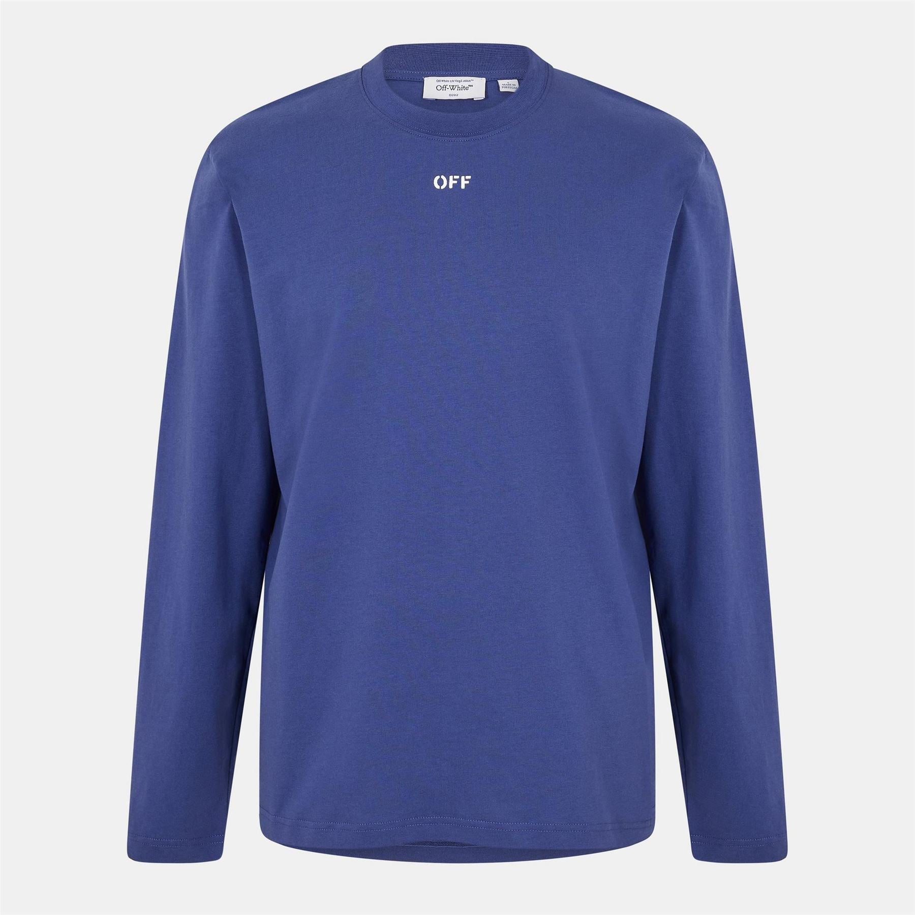 Off White Crew Neck Long Sleeve Regular Fit T-Shirt