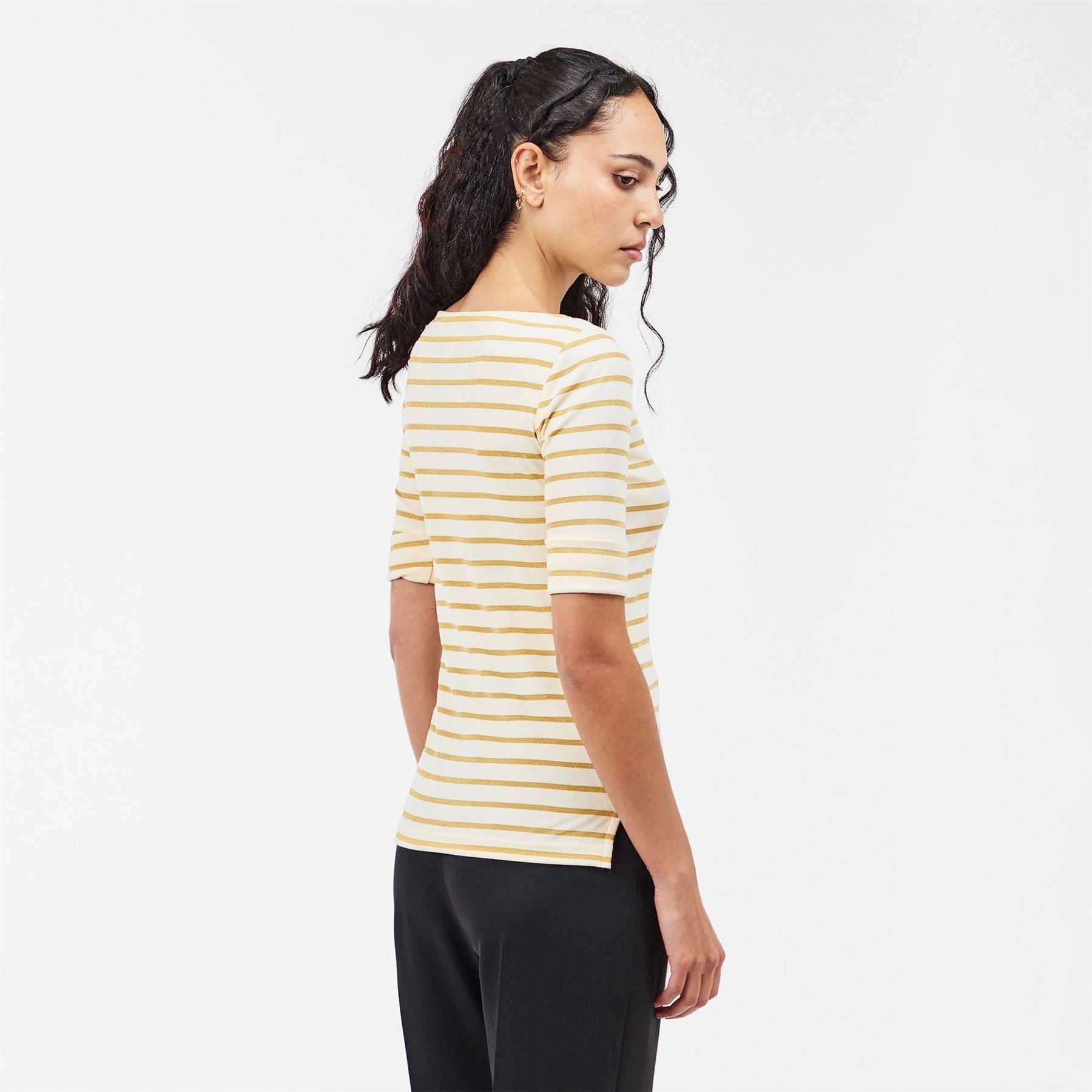 Lauren by Ralph Lauren Judy Boat Neck Three-Quarter Sleeve T-Shirt