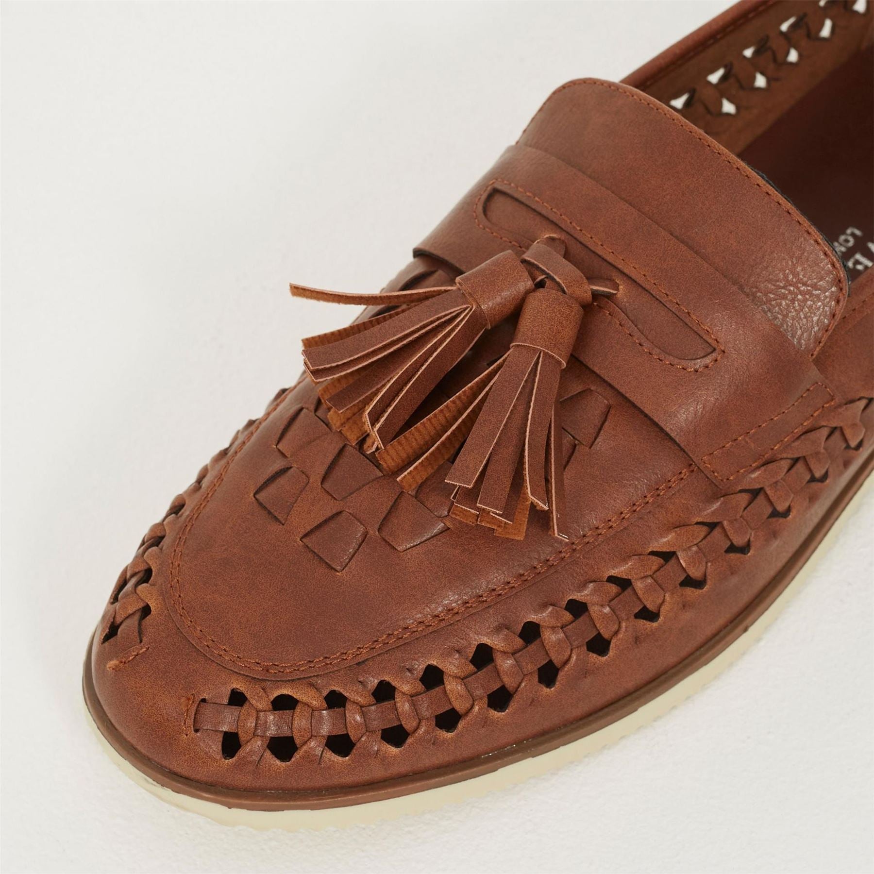 Brave Soul Mens Faux Leather Woven Loafer