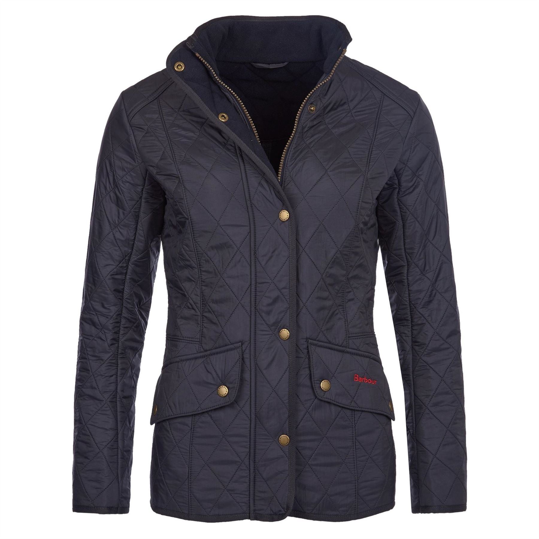 Barbour Cavalry Polarquilt Diamond Quilted Fleece Lined Long Sleeve Slim Fit Quilted Jacket