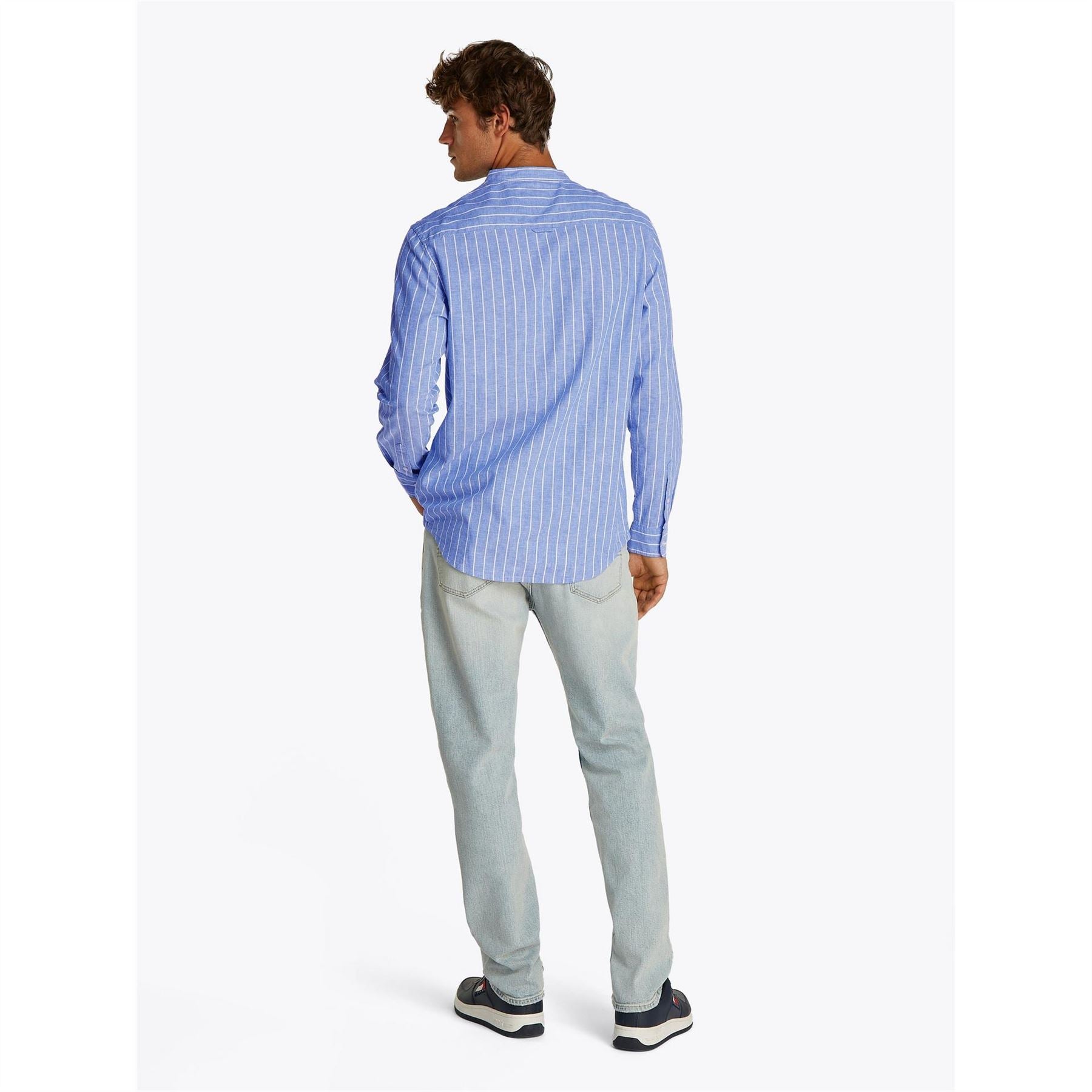 Tommy Jeans Tj Linen Long Sleeve Patterned Shirt