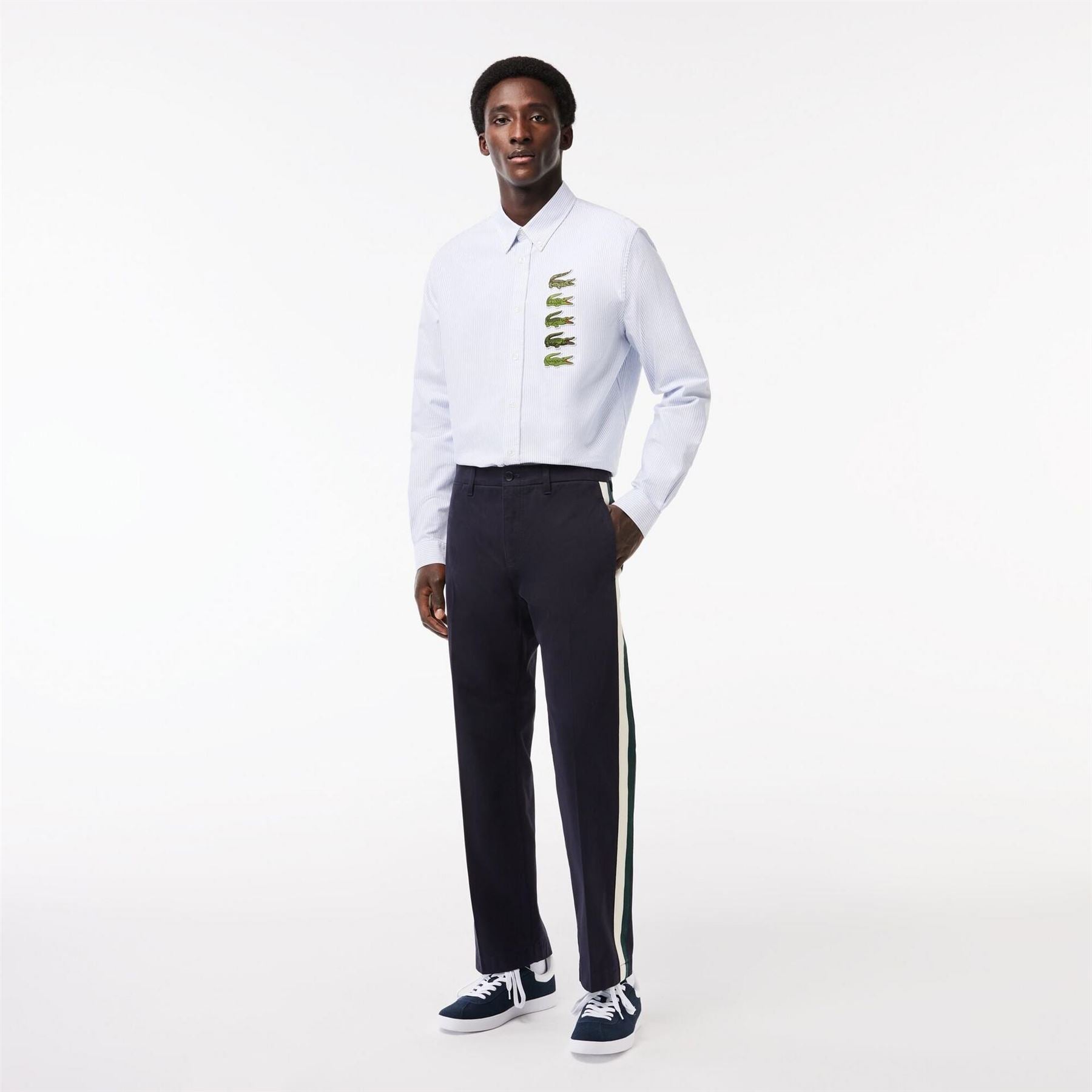 Lacoste Hh1884 Side Stripes Regular Fit Chinos