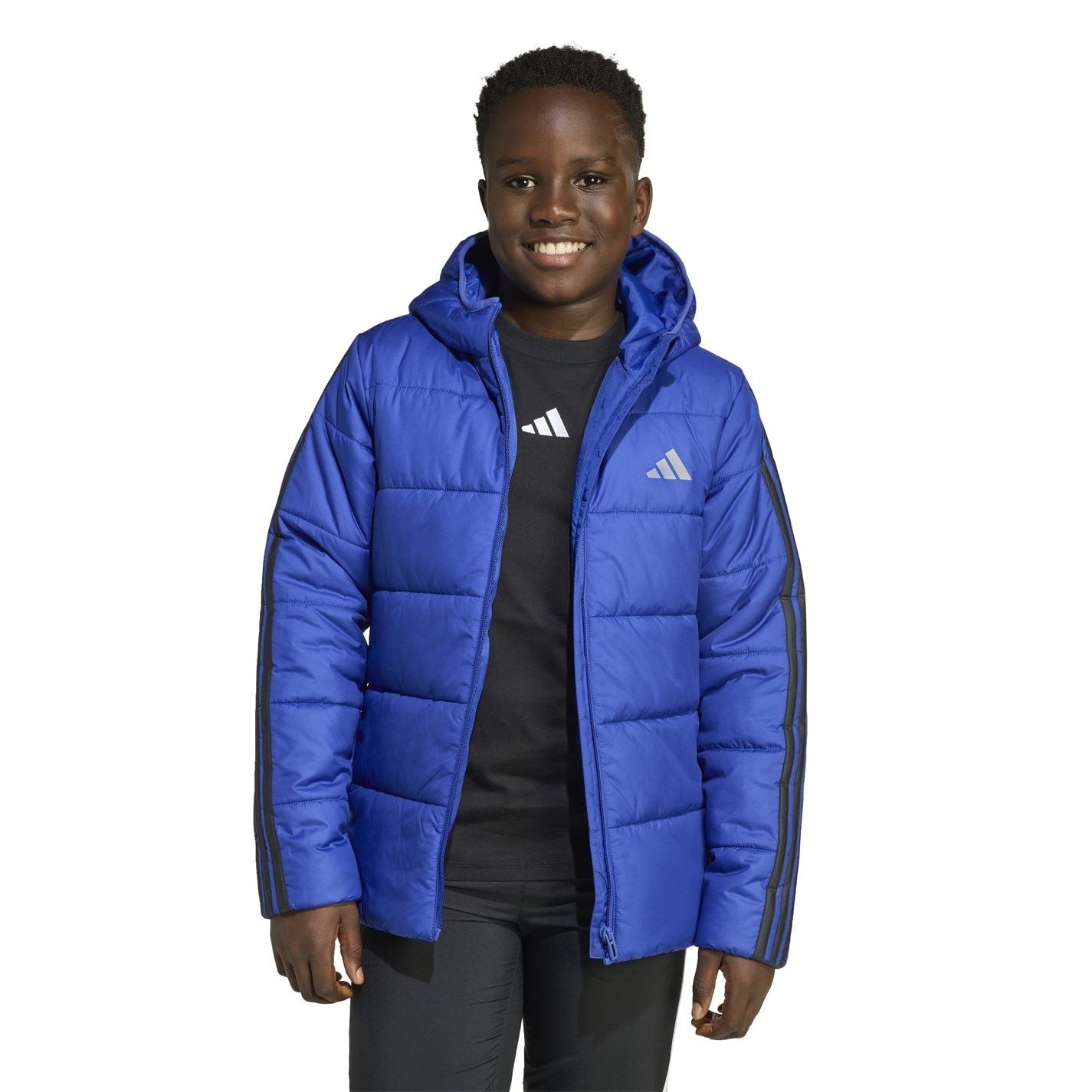 adidas Kids Essentials 3S Hooded Long Sleeve Puffer Jacket