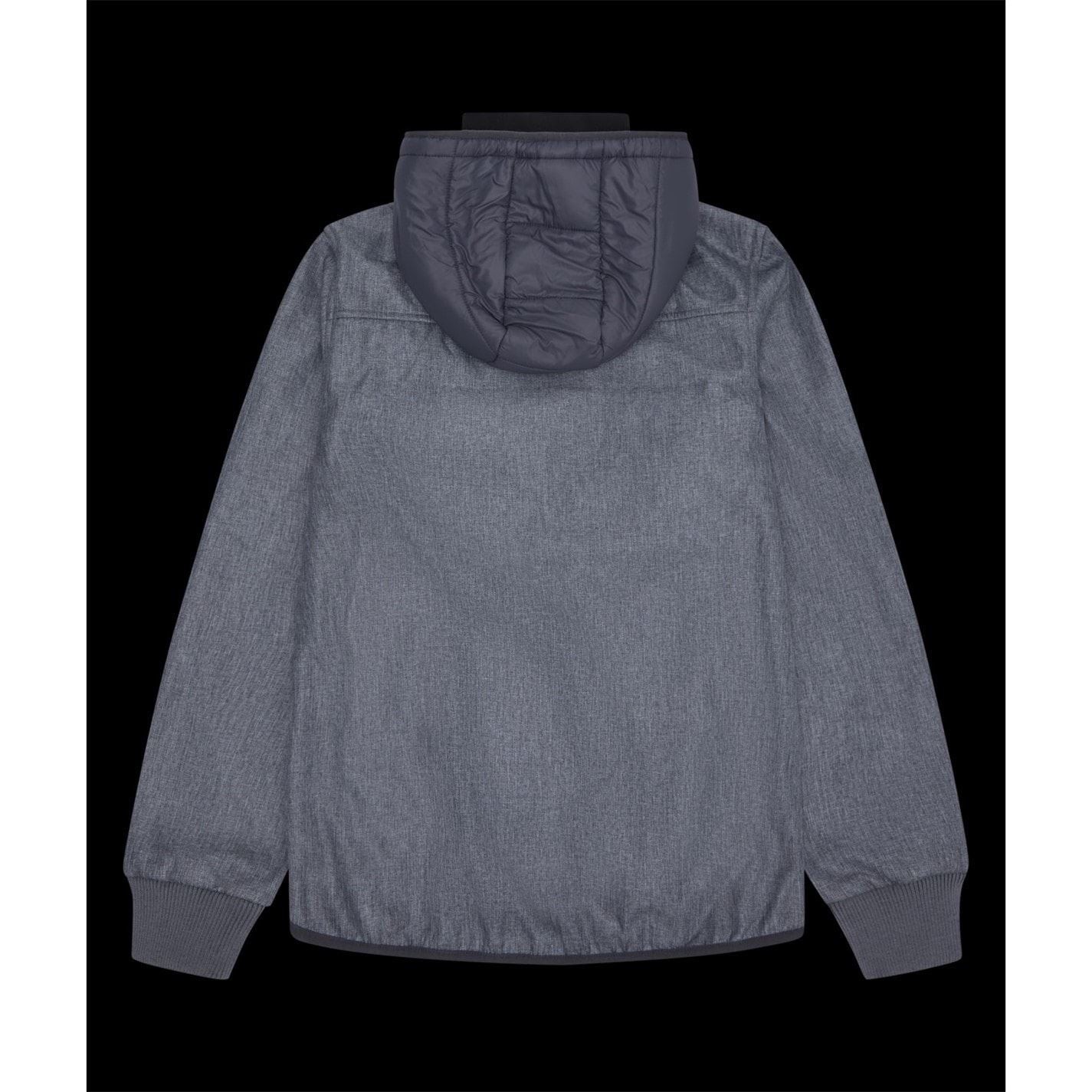 Reebok Solid Patterned Hooded Neck Ribbed Cuff Rain Jacket