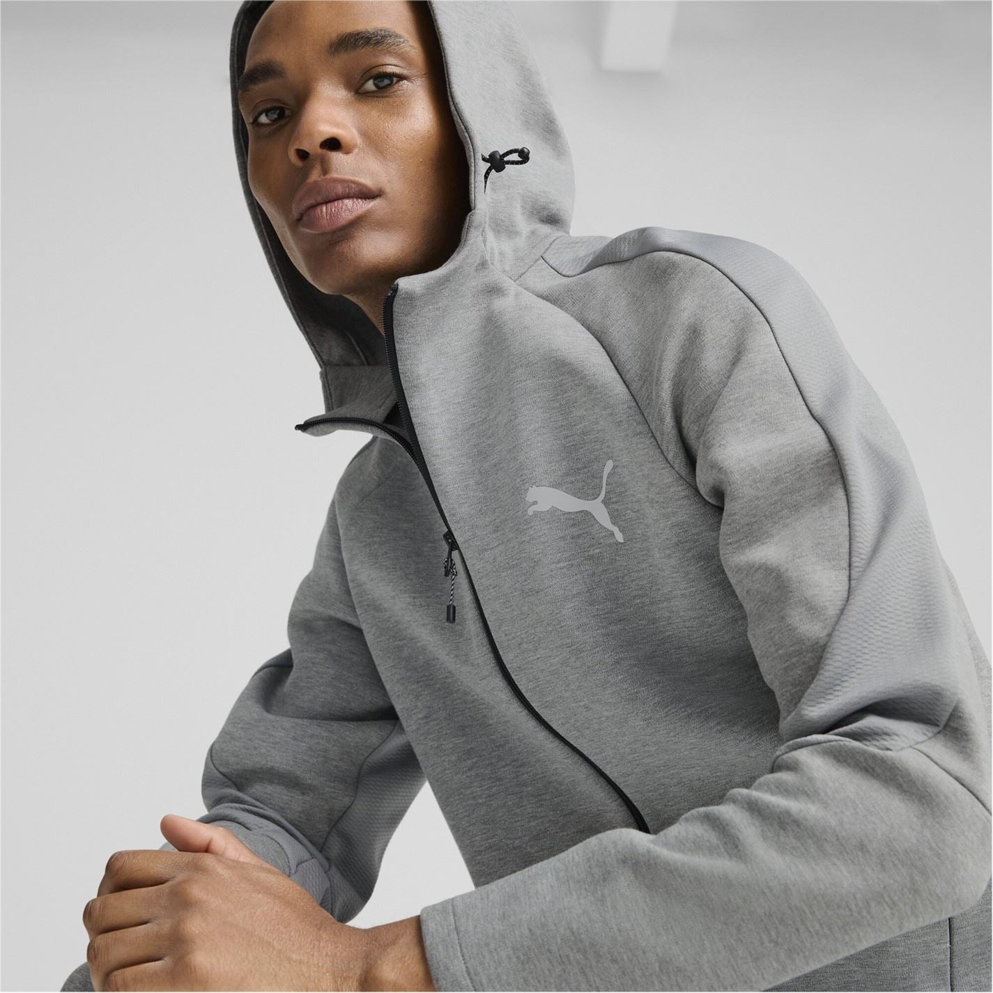 Puma Full Zip Hooded Hip Length Relaxed Fit Top