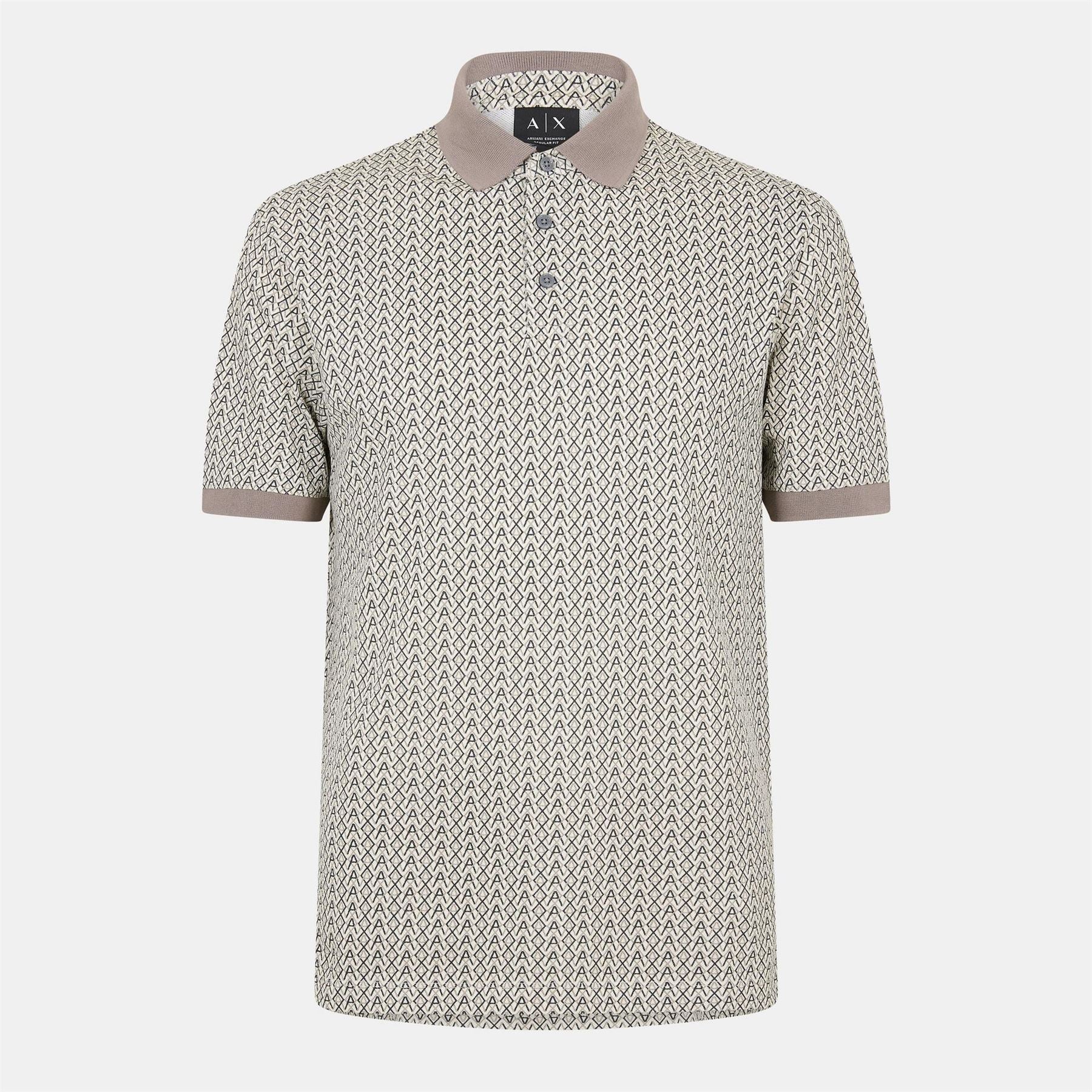 Armani Exchange Ax All Over Print Short Sleeve Polo Shirt
