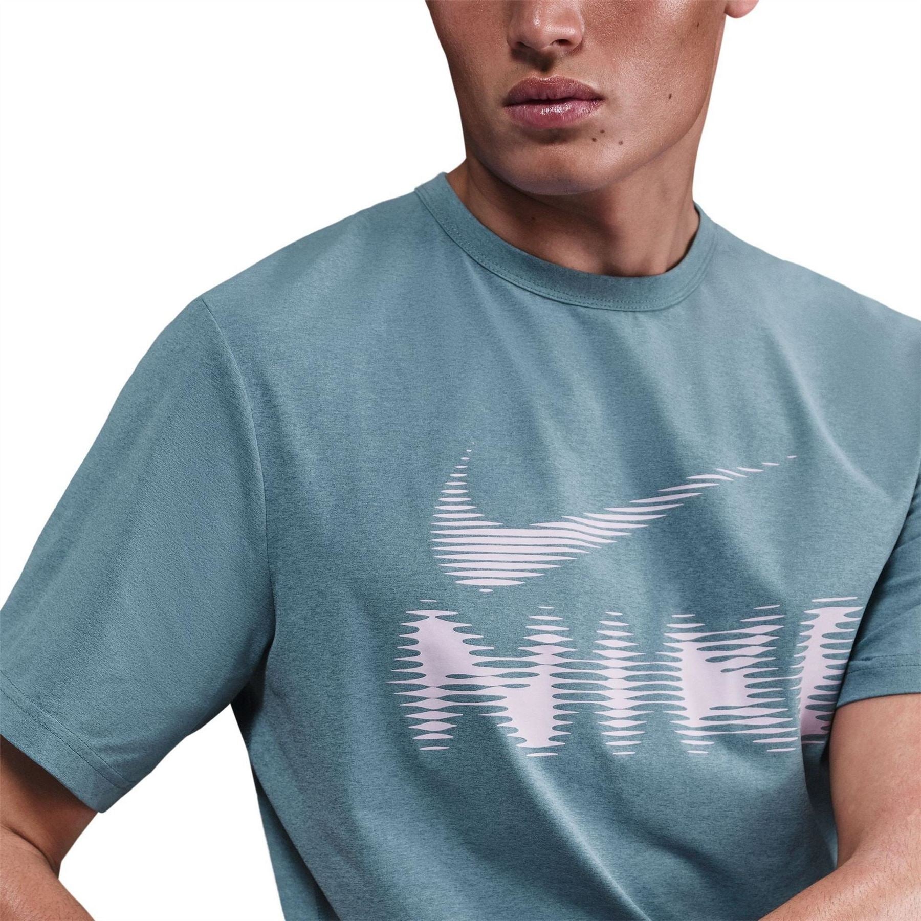Nike DF UV Hyve Logo Print Wordmark Crew Neck T-Shirt