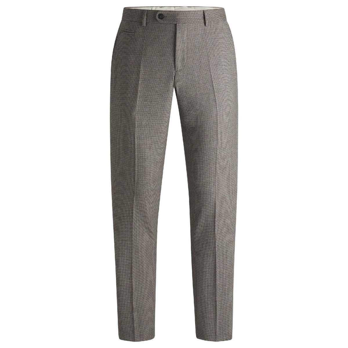 Boss Houndstooth Patterned Straight Chinos