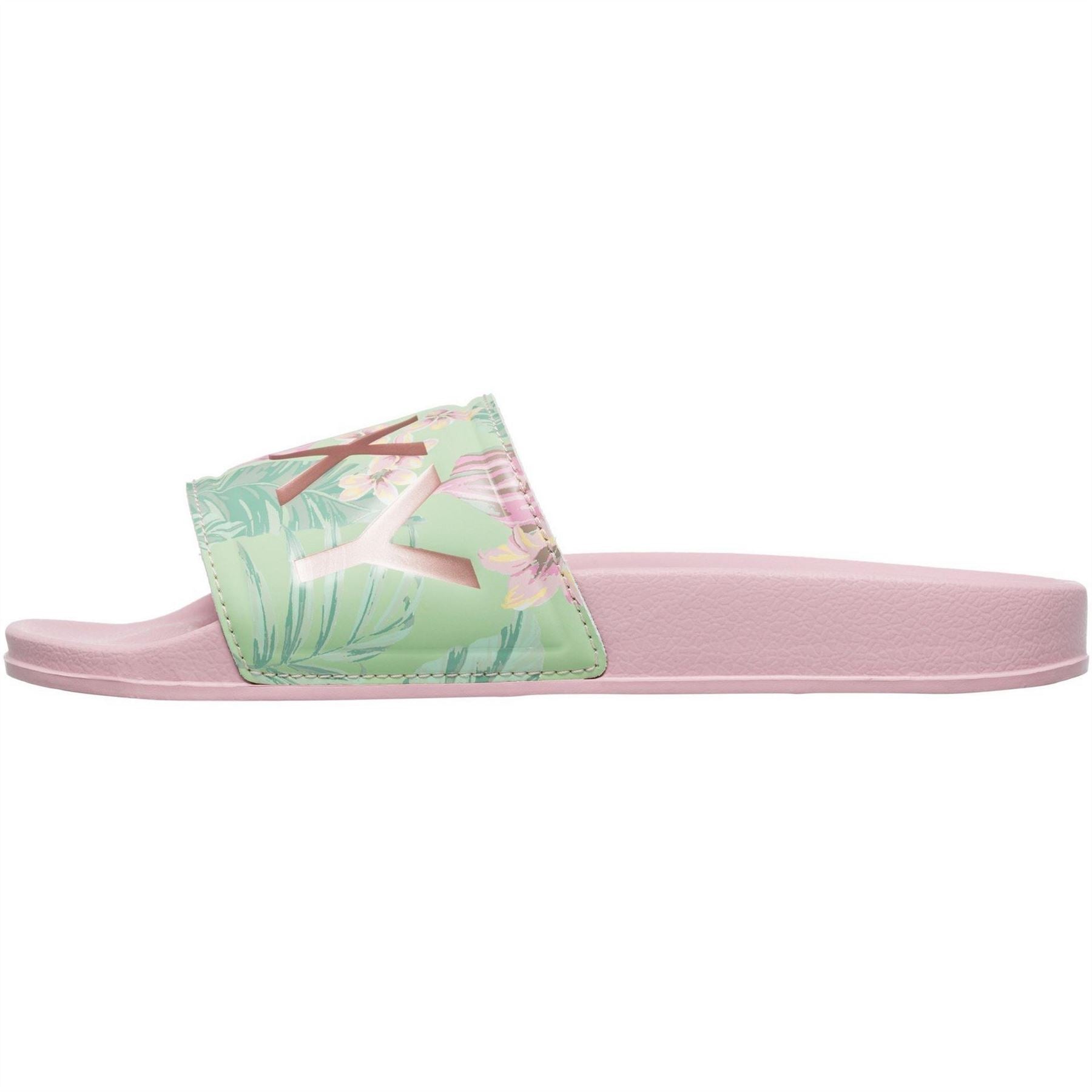 Roxy Slippy II Floral Open Toe Slide Sandals