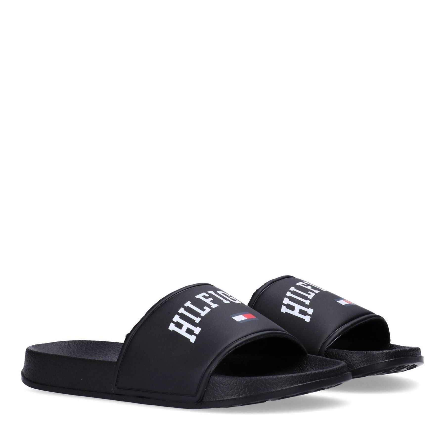 Tommy Hilfiger Junior Slides Open Toe Logo Print Flats