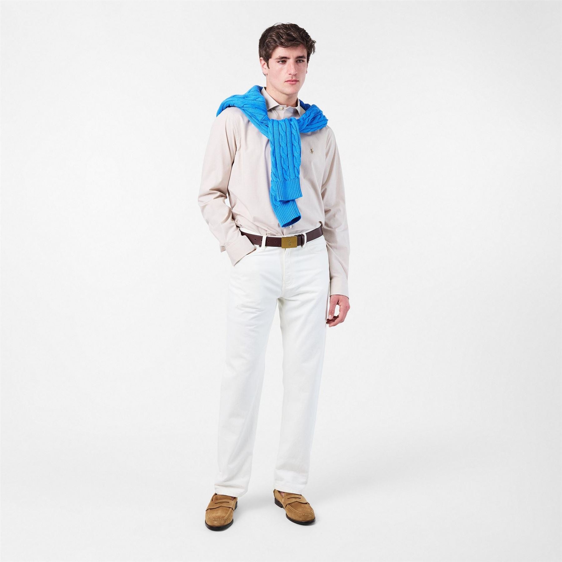 Polo Ralph Lauren Poplin Check Regular Fit Point Collar Cuff Sleeve Shirt