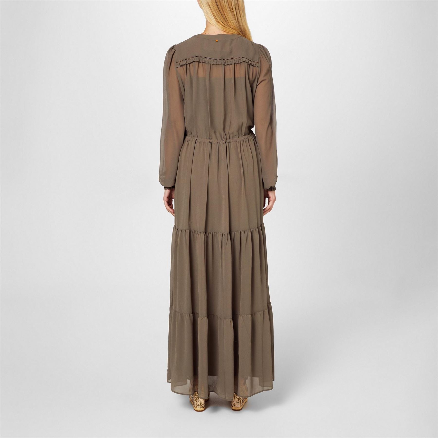 Boss Tie Waist V-Neck Maxi Dress