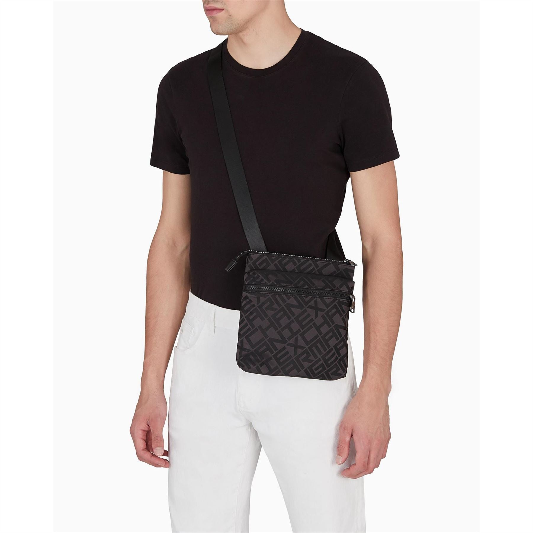 Armani Exchange Exchange Lettering Messenger Bag with Detachable Strap