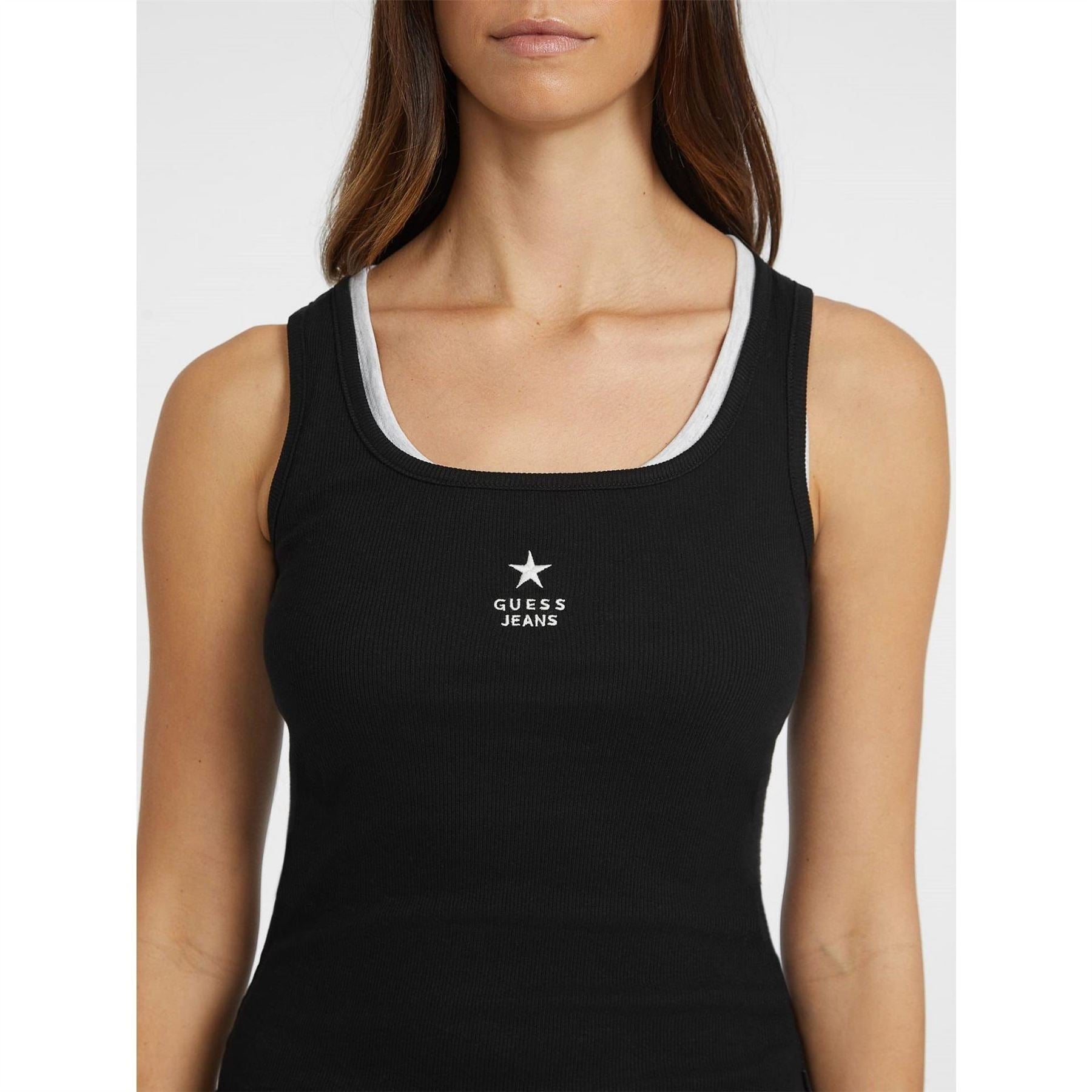 Guess Star Square Neck Slim Fit Tank