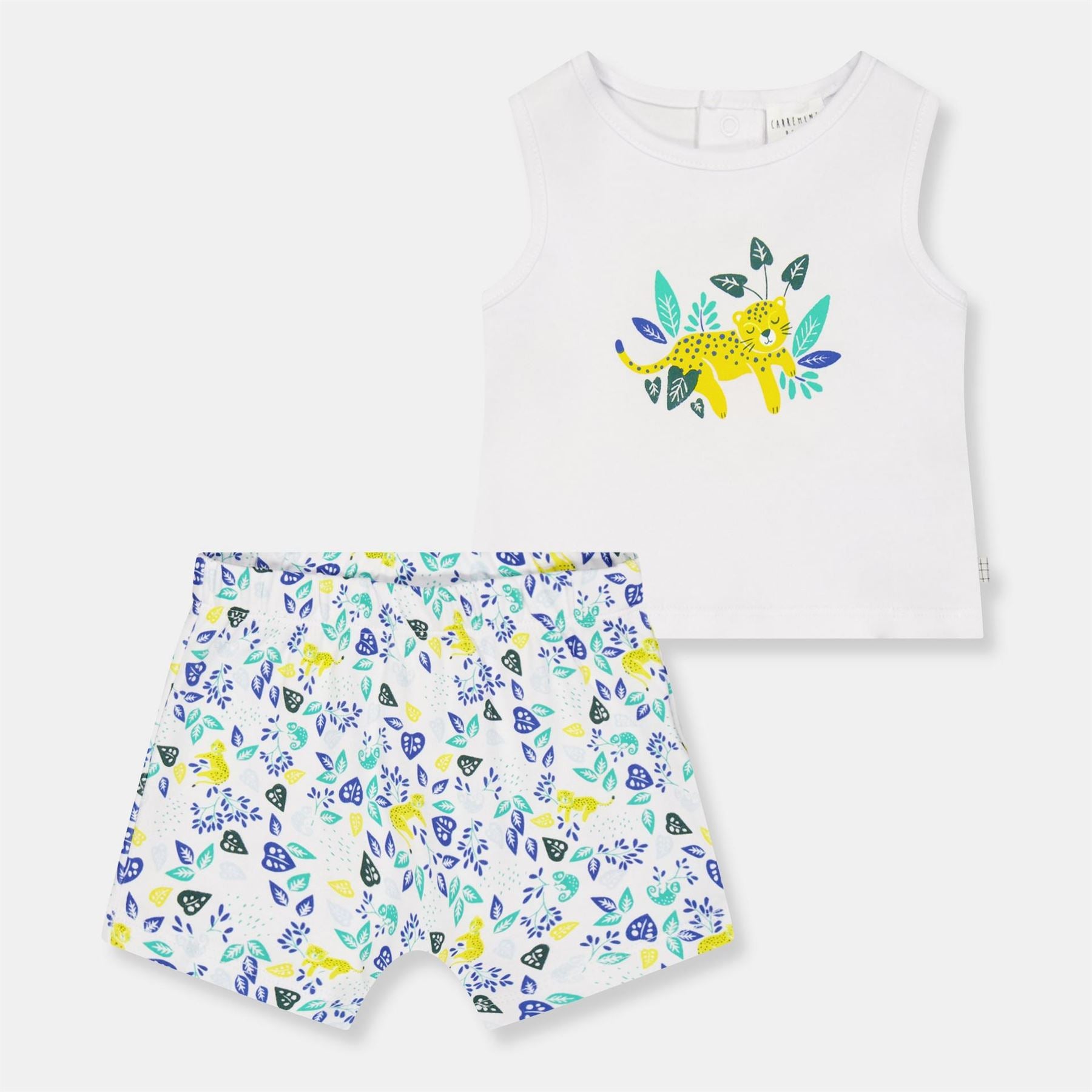 Carrement Beau Cat Graphic Crew Neck Sleeveless Tank Short Set