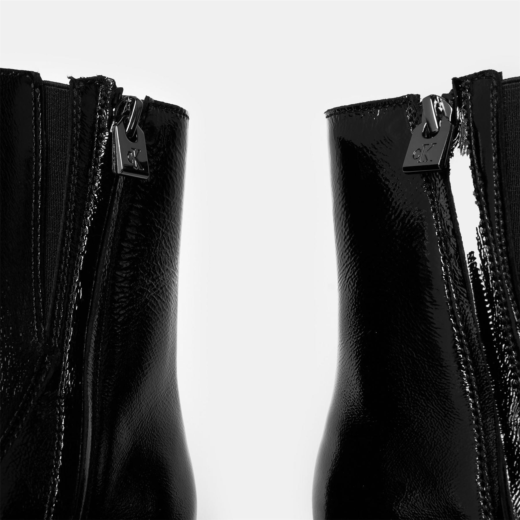 Calvin Klein Chunky Heel Ankle Boots with Side Zipper