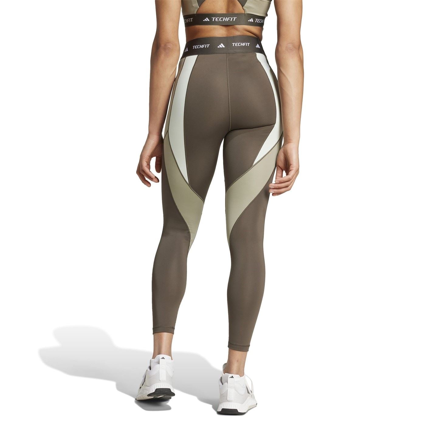 adidas Womens Techfit 7 8 Colourblock Leggings