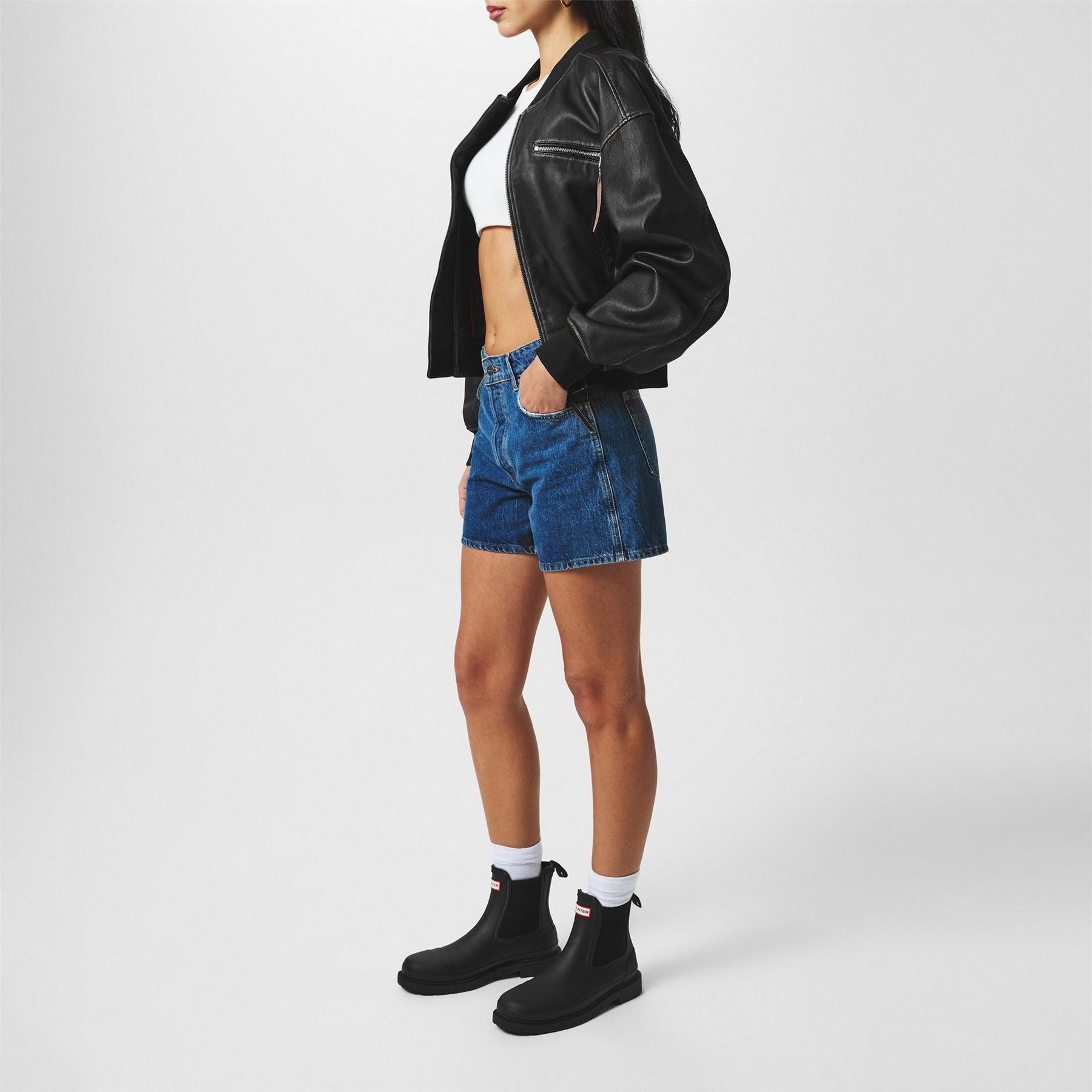 Hunter Comando Chelsea Block Heel Boots