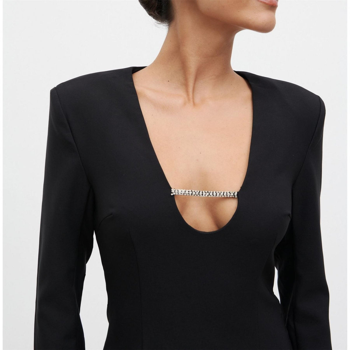 Pretty Lavish Lou Long Sleeve Embellished Trim Mini Dress