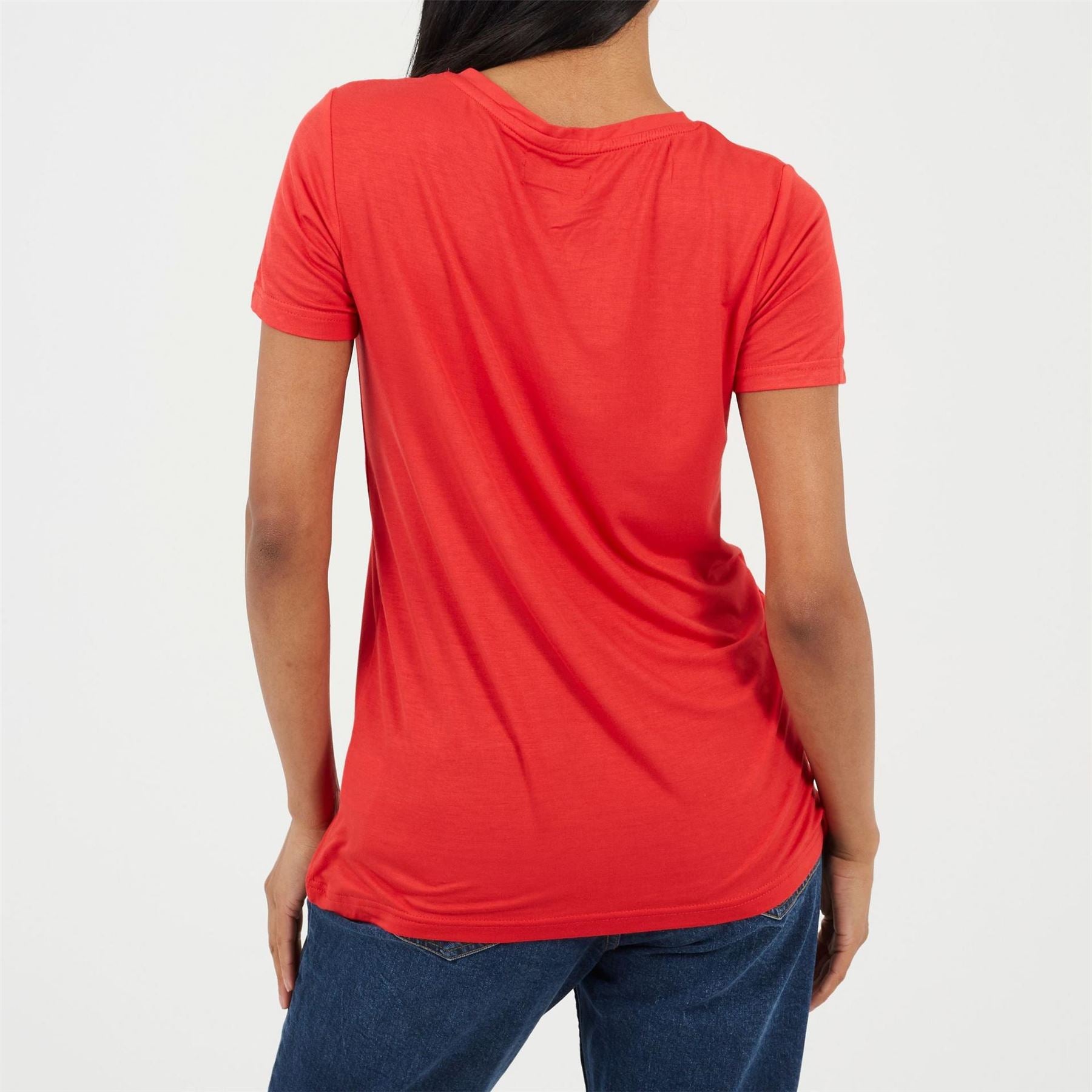 Brave Soul Womens Tie Detail Eyelet Neck T-Shirt