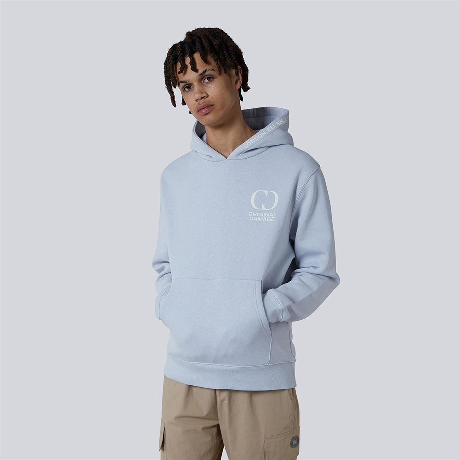 Criminal Damage Maison Hooded Neck Long Sleeve Sweatshirt