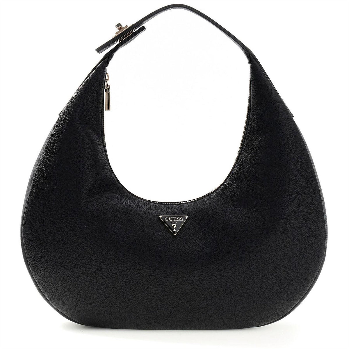Guess Evie Crescent Shape Hobo Bag with Silver Tone Hardware