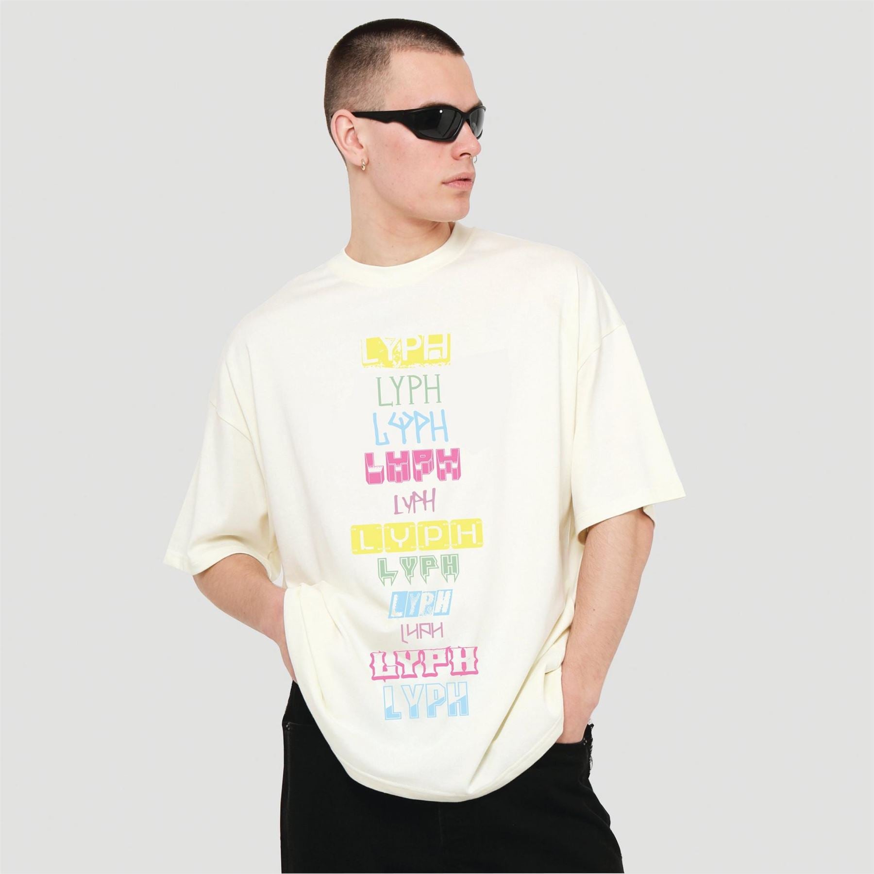 LYPH Printed Logo Crew Neck Short Sleeve Boyfriend T-Shirt