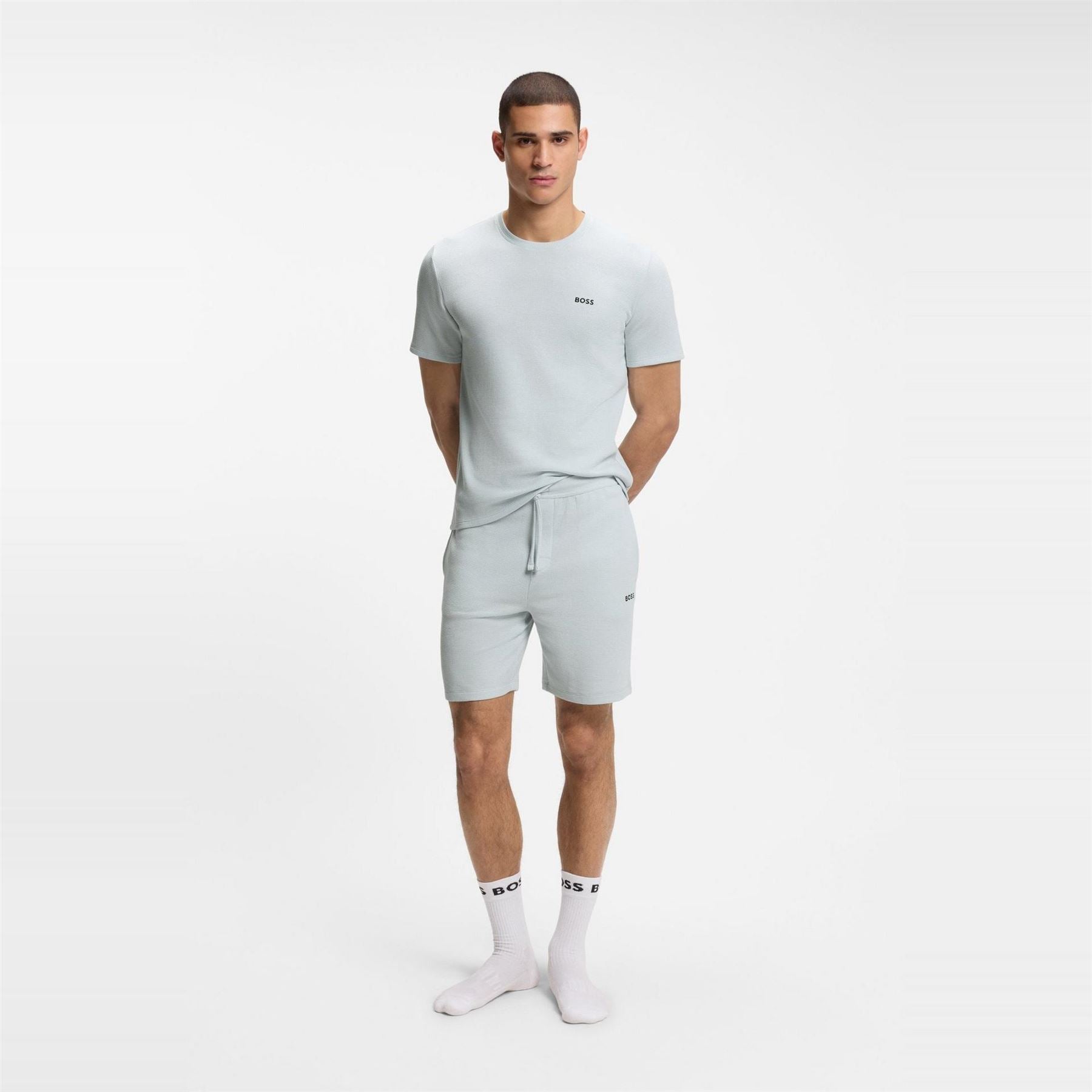 Boss BOSS Bodywear Waffle T Shirt with Structured Design