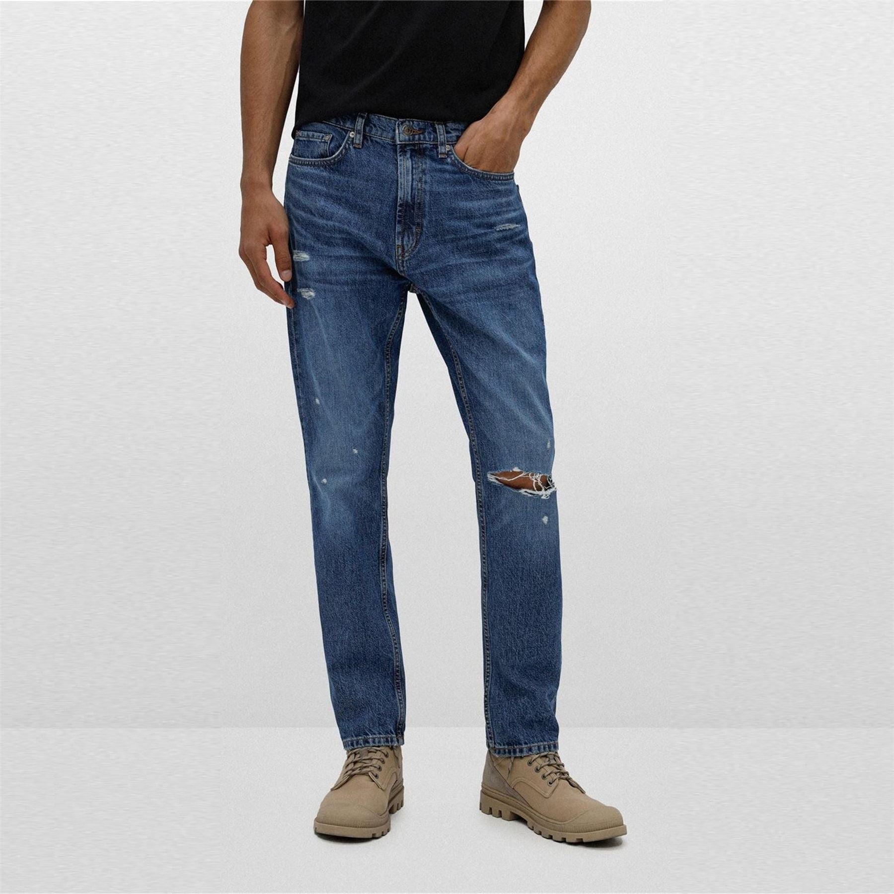 Hugo Distressed Slim Fit Jeans