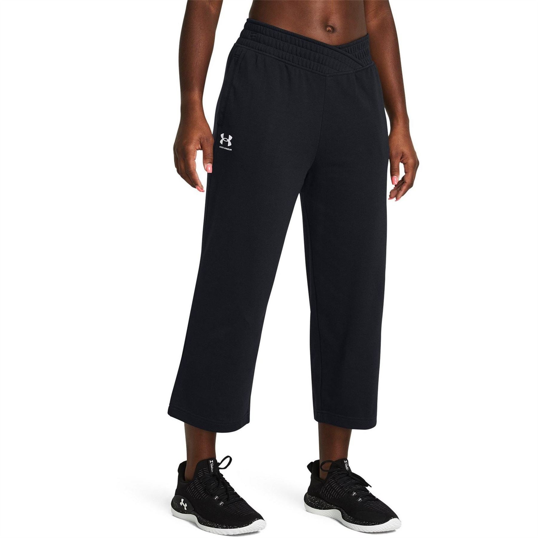 Under Armour Womens Armour Ua Rival Terry Crop Wide Leg Tracksuit Bottom