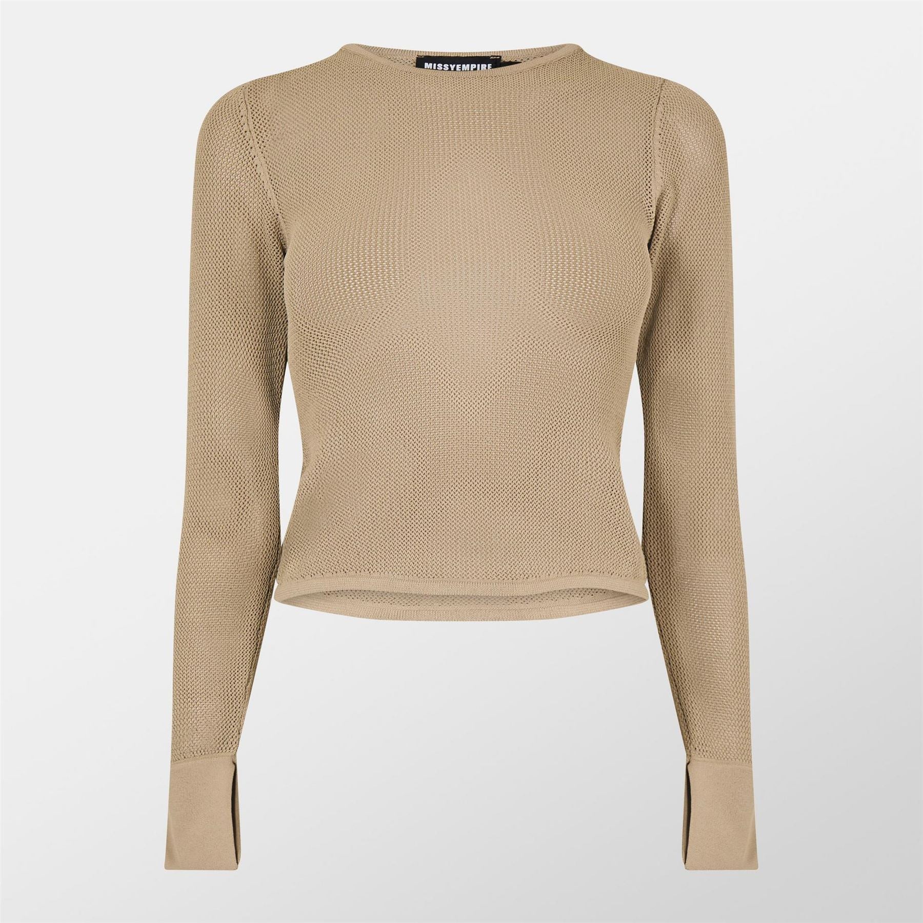 Missy Empire Womens Sheer Knit Flare Cuff Top