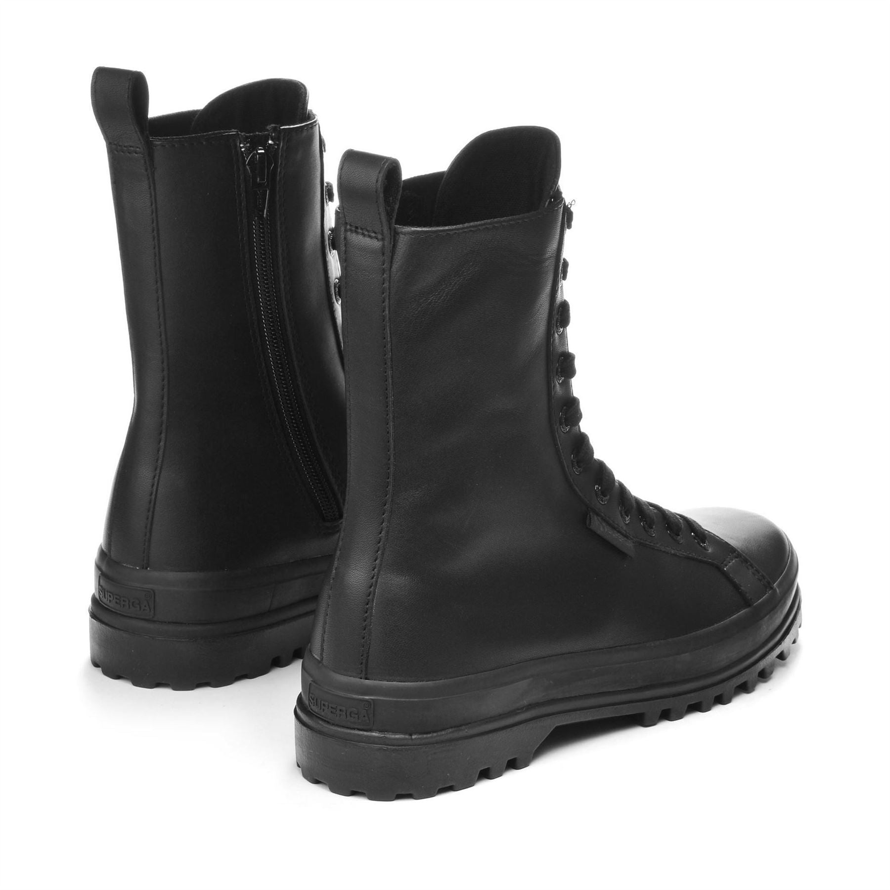 Superga 2641 Alpina High Nappa Combat Boots with Lug Sole