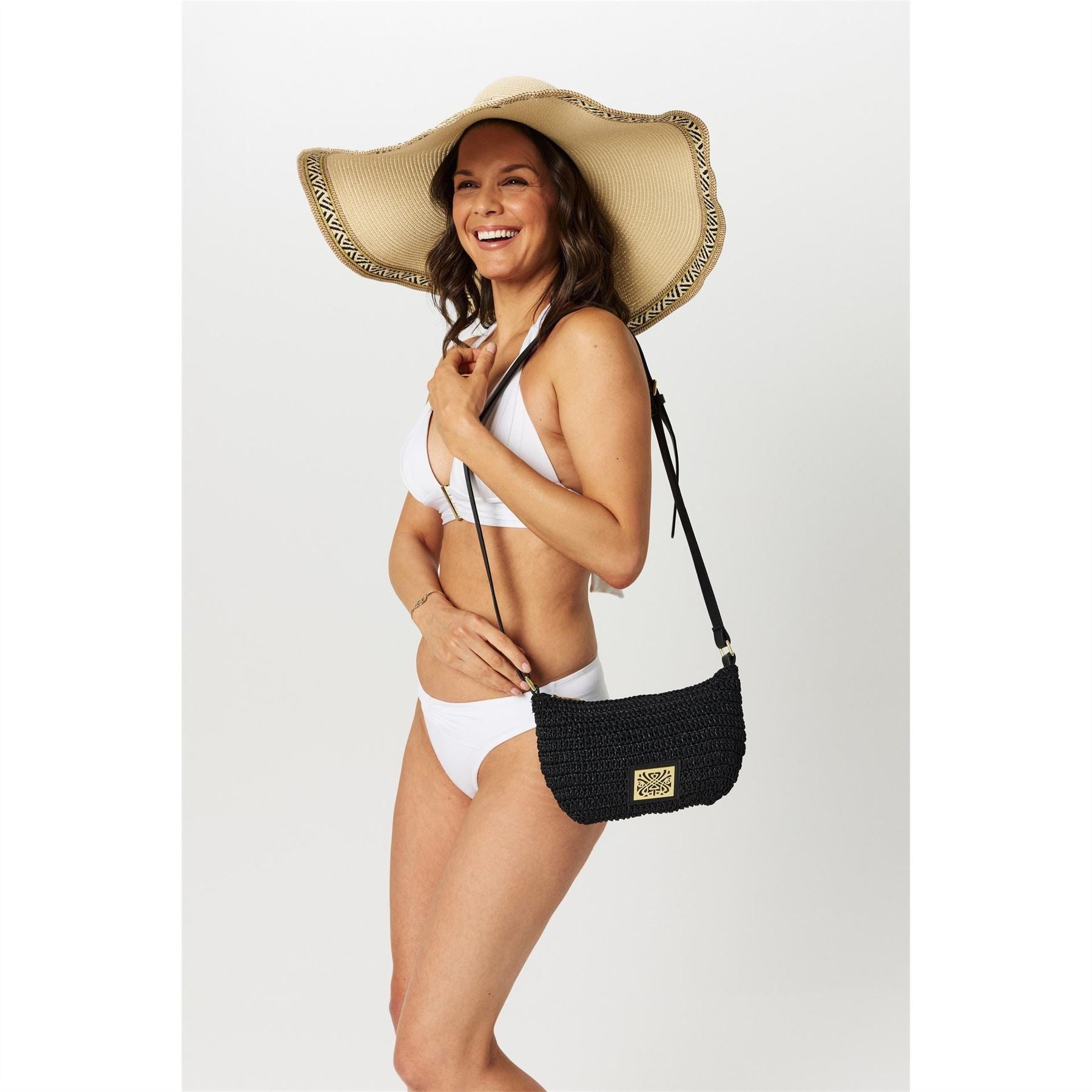 Biba Crescent Cross Body Bag with Logo