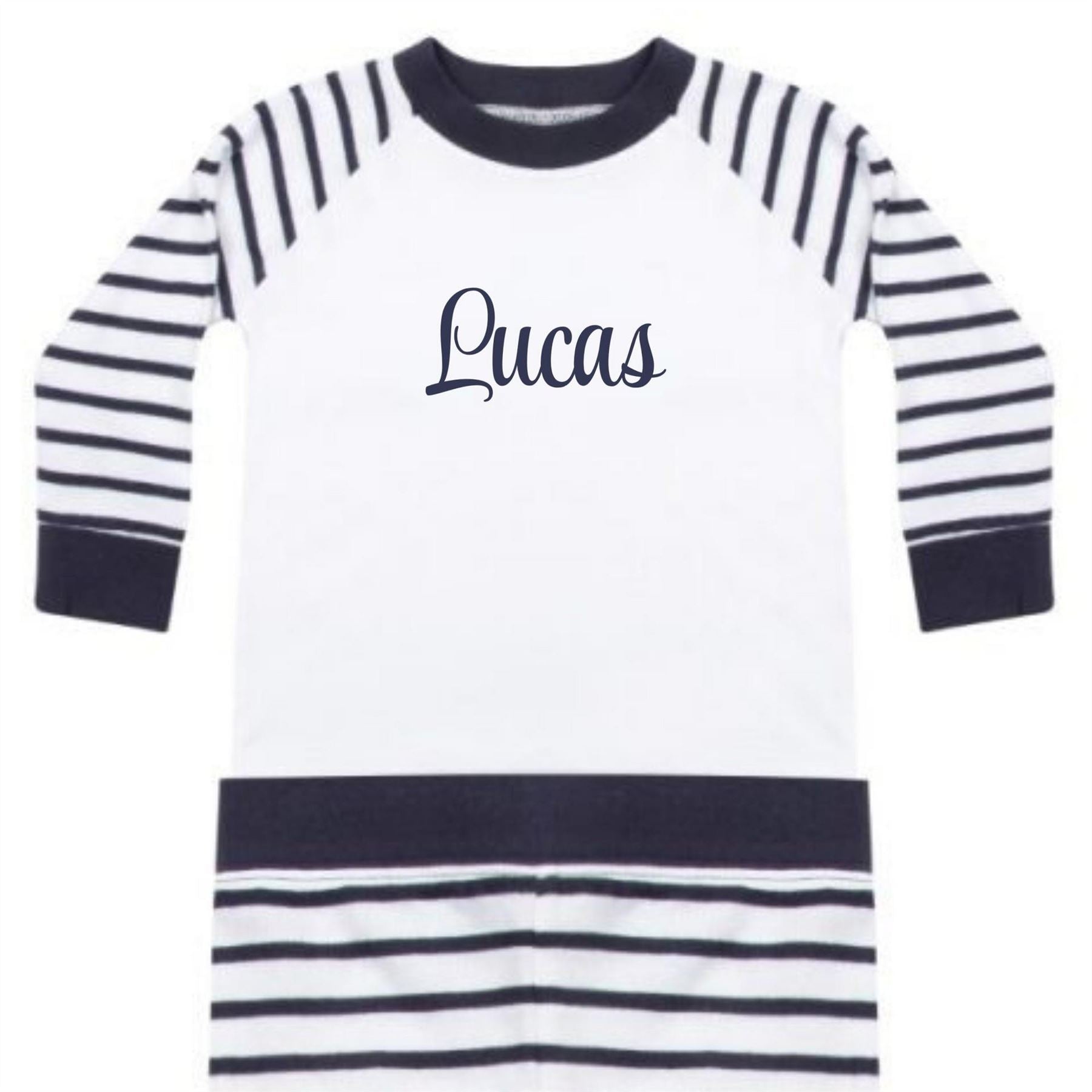 Larkwood Kids Striped Cotton Long Sleeve Pyjama Set