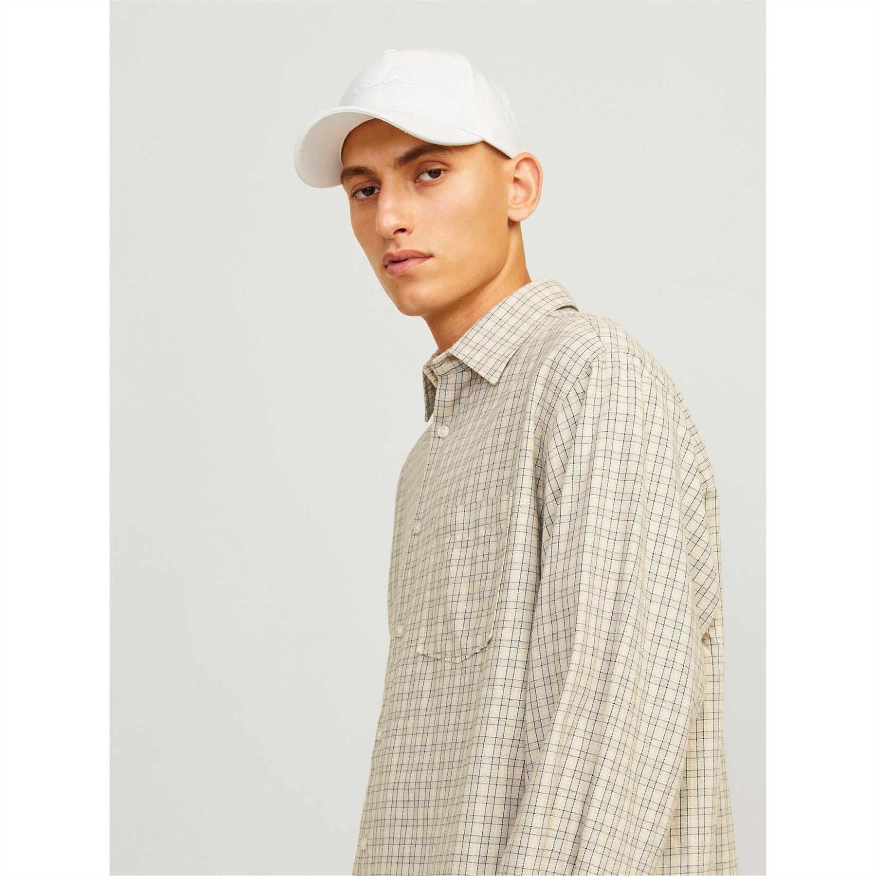 Jack and Jones Solid Patterned Lettering Logo Dad Cap
