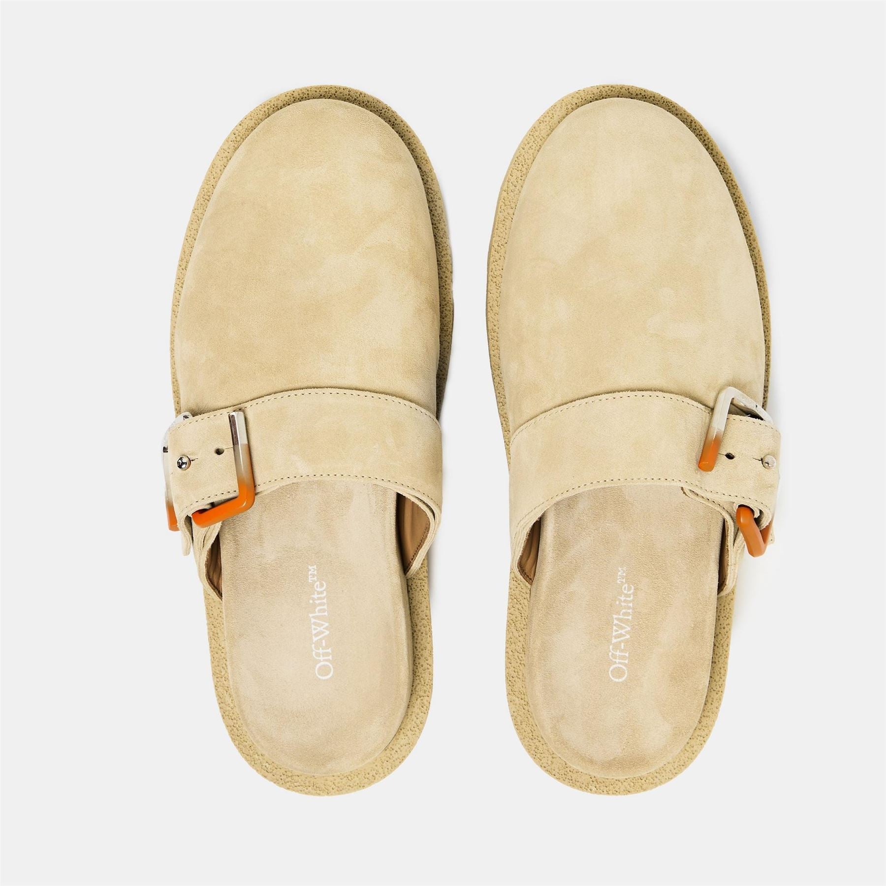Off White Block Heel Closed Toe Shuv Clogs
